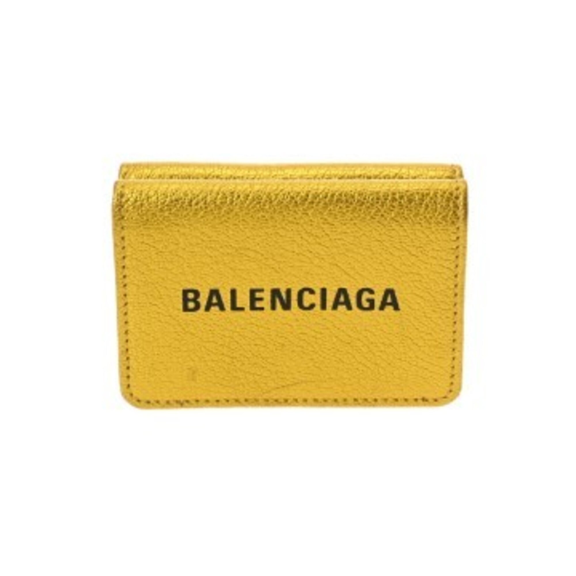 Balenciaga Metallic Gold Leather Wallet (Tri-Fold)