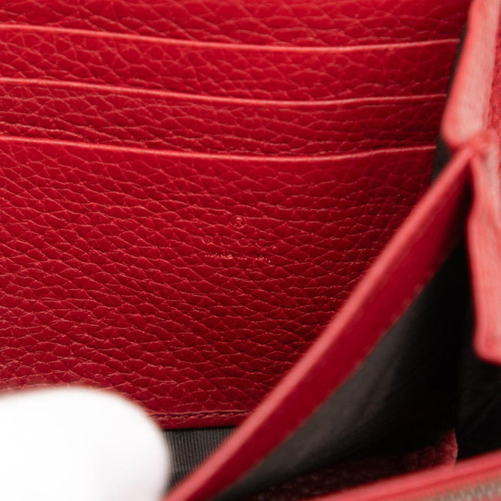 Gucci Red Color Leather Shoulder Bag (Pre-Owned)