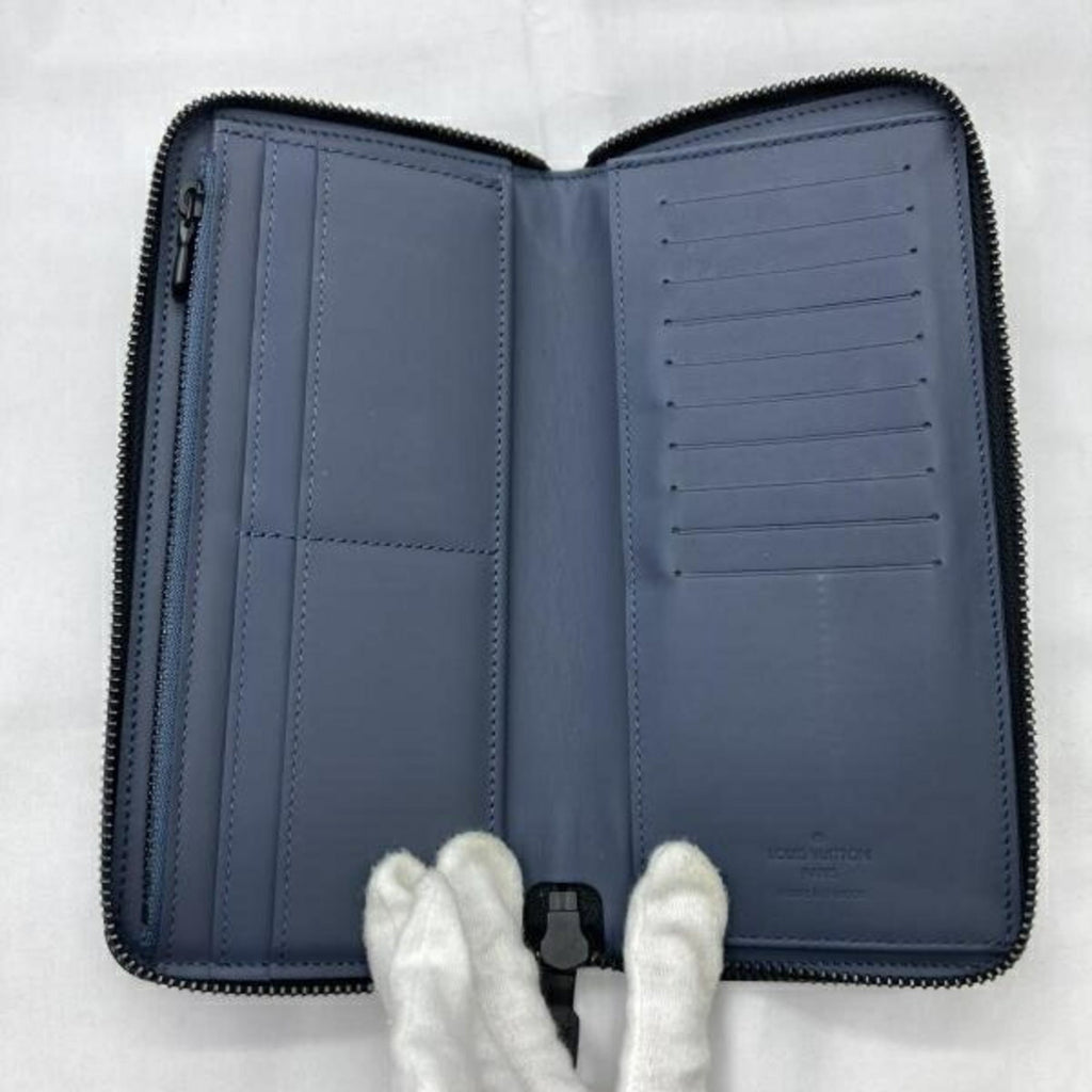 Louis Vuitton Monogram Shadow Blue Navy Monogram Shadow Long Wallet
