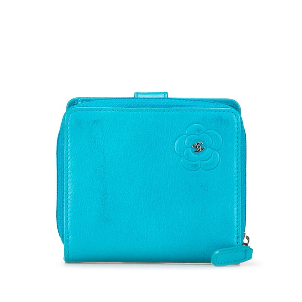 Chanel Light Blue Leather Wallet (Bi-Fold)