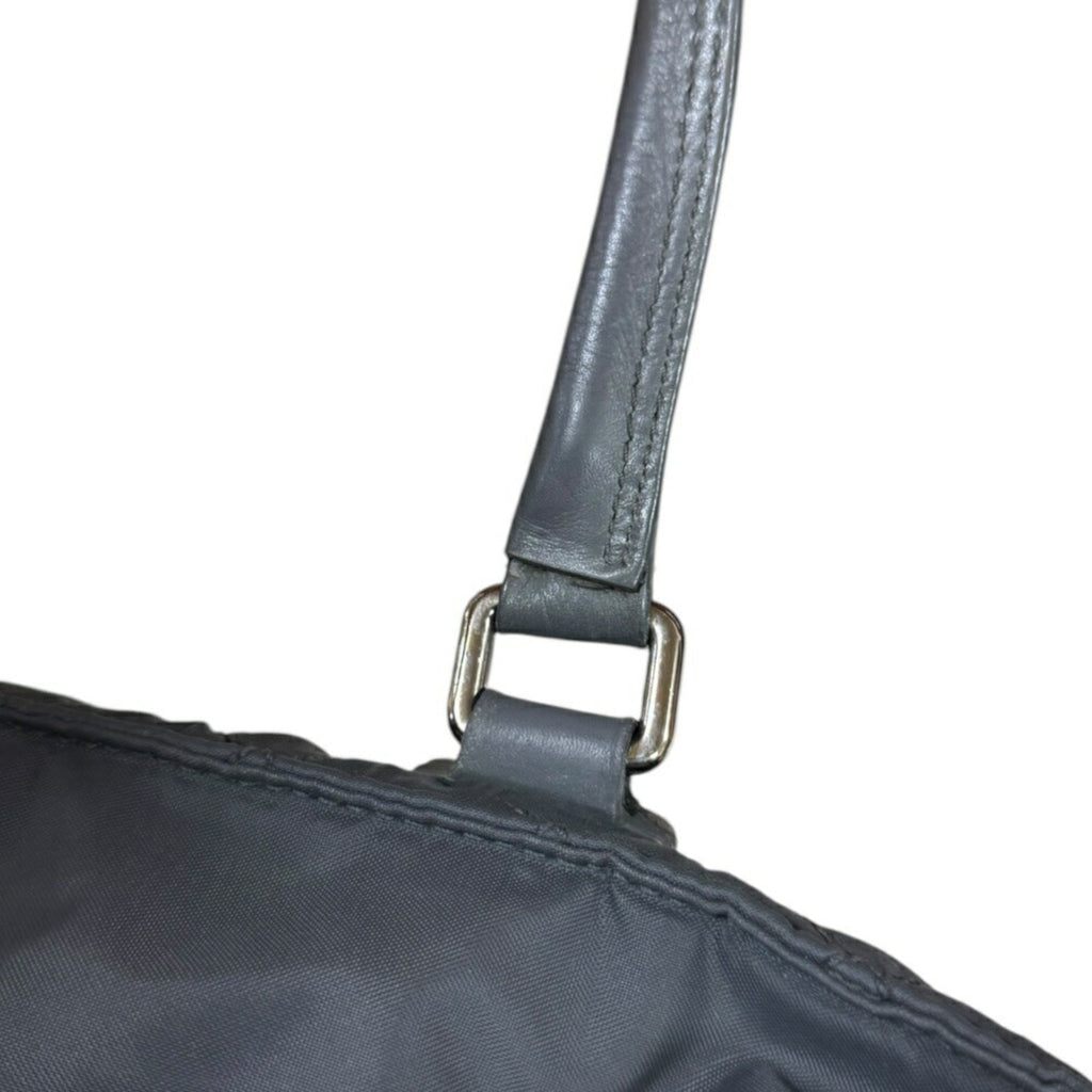 Chanel Gray Nylon Leather Tote Bag
