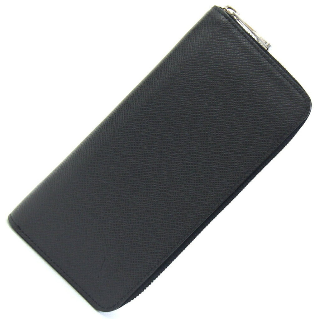 Louis Vuitton Black Noir Taiga Leather Leather Long Wallet