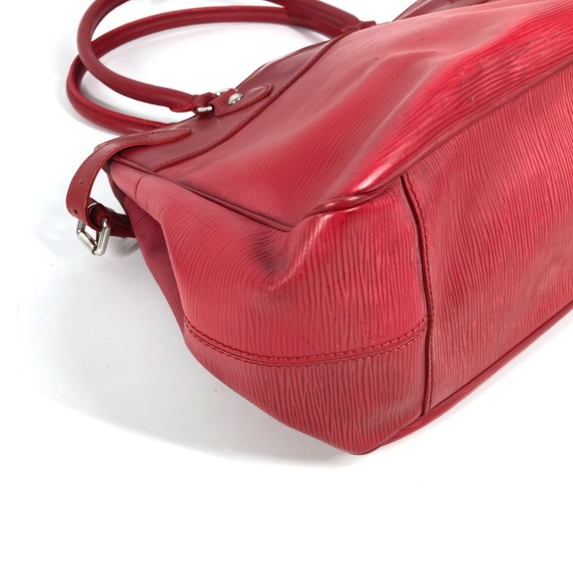 Louis Vuitton Red Color Epi Leather Handbag Shoulder Bag Tote Bag