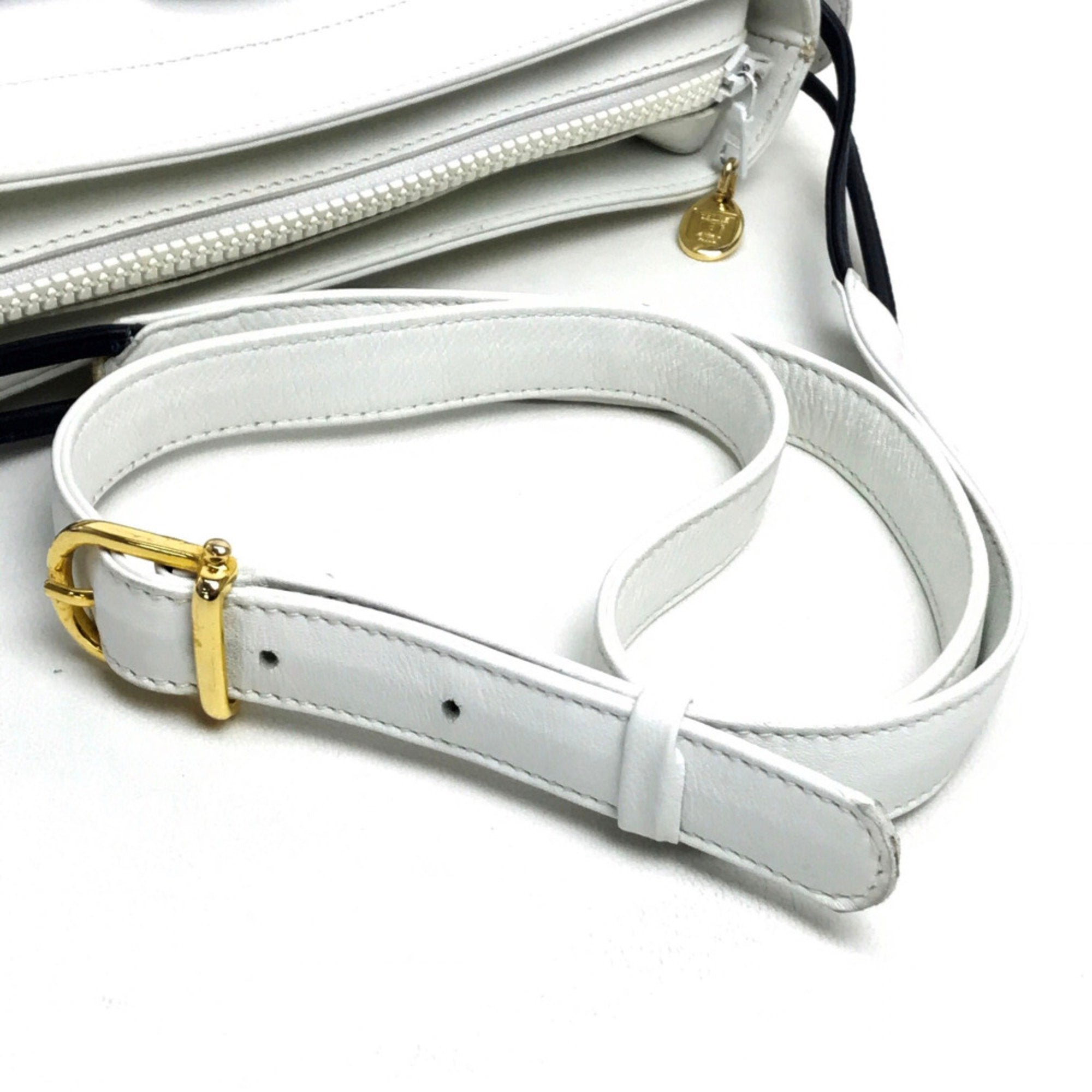 Celine White Leather Shoulder Bag