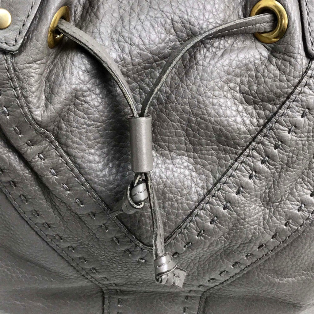 Yves Saint Laurent Gray Leather Tote Bag (Pre-Owned)