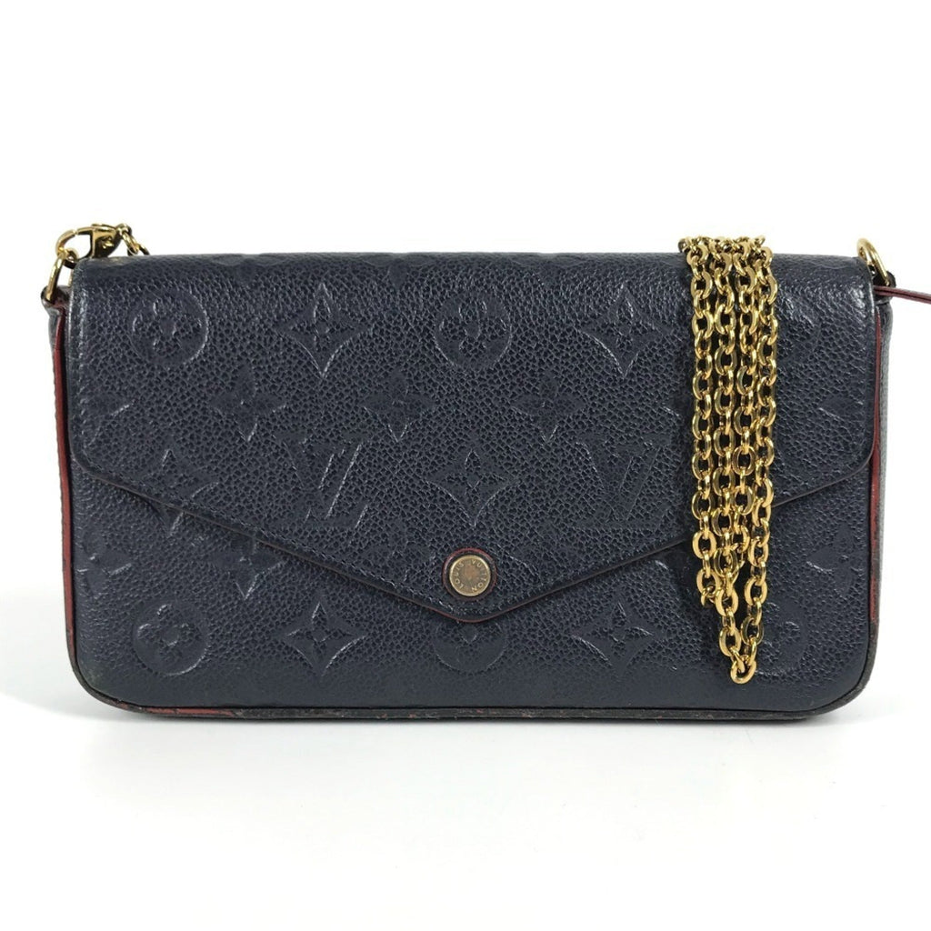 Louis Vuitton Navy Monogram Empreinte Chain/Shoulder Wallet