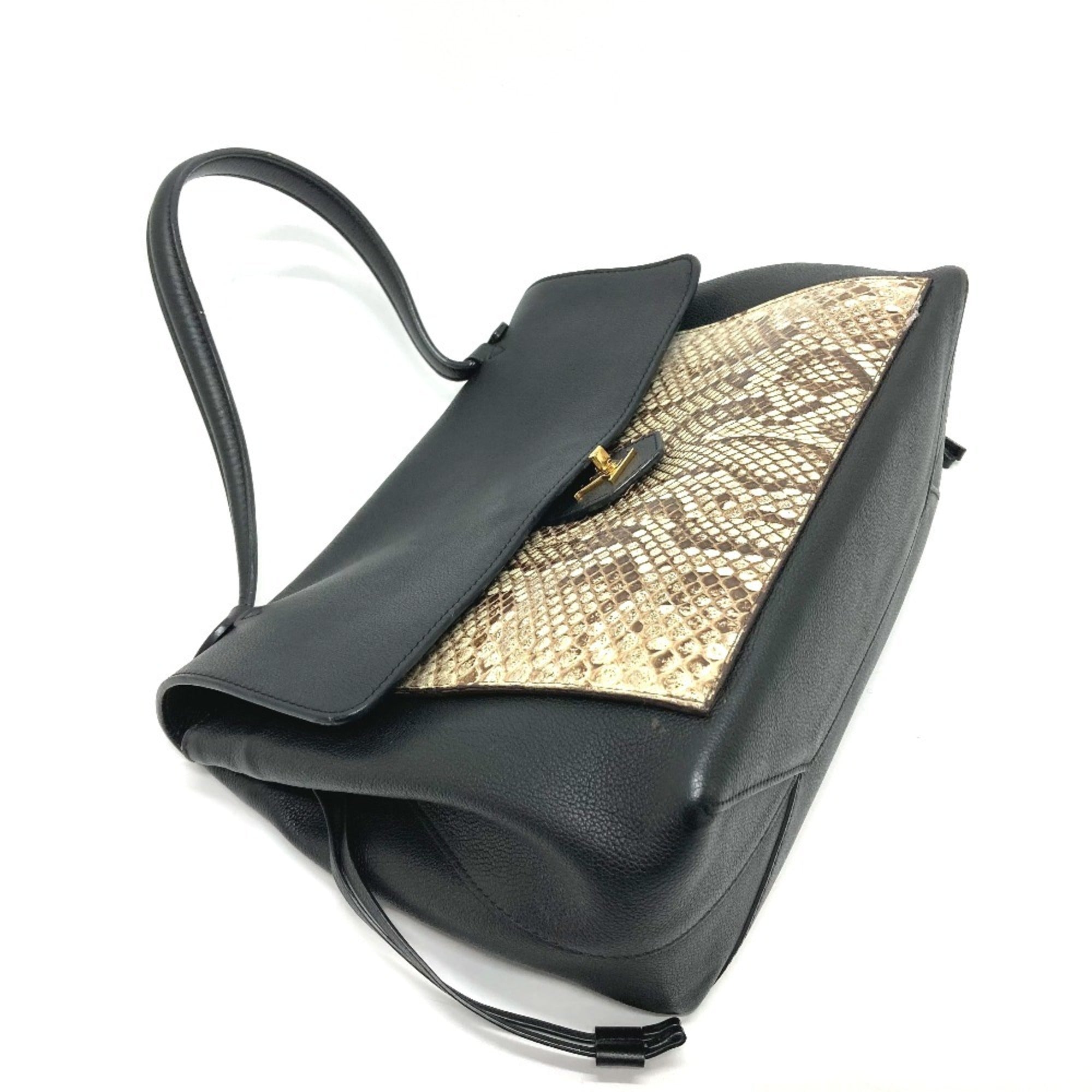 Louis Vuitton Black Leather Handbag Shoulder Bag