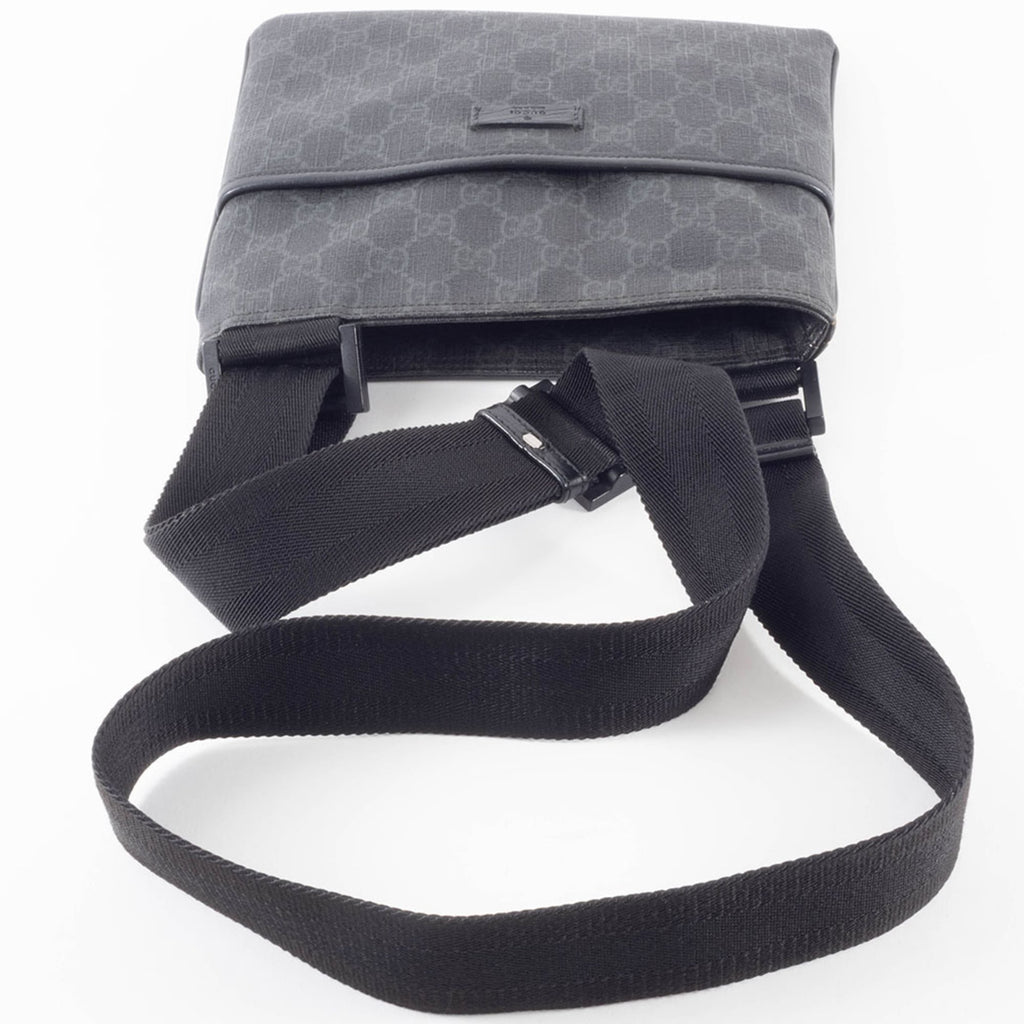 Gucci Gray Gg Supreme Leather Shoulder Bag (Pre-Owned)