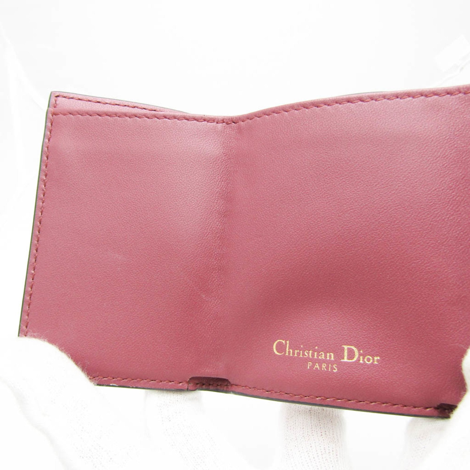 Christian Dior Dusty Pink Leather Wallet (Tri-Fold) (Pre-Owned)
