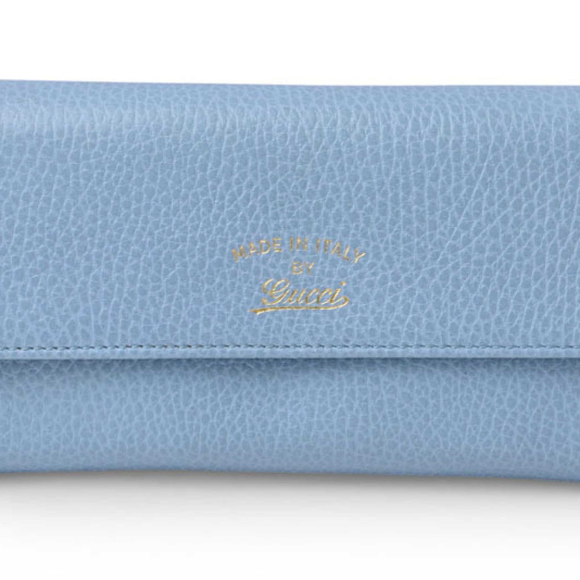 Gucci Blue Leather Long Wallet (Bi-Fold) (Pre-Owned)