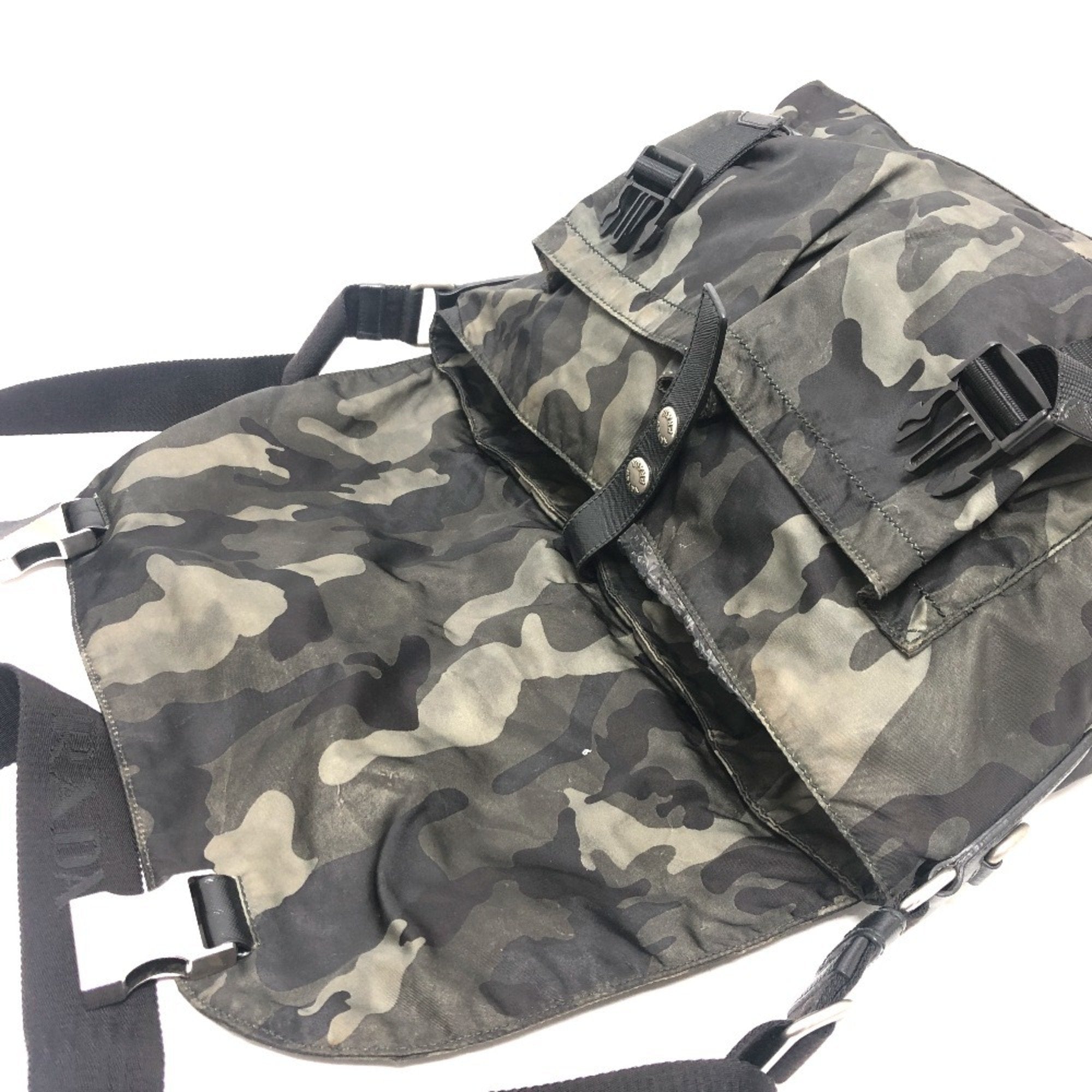 Prada Green Nylon Shoulder Bag