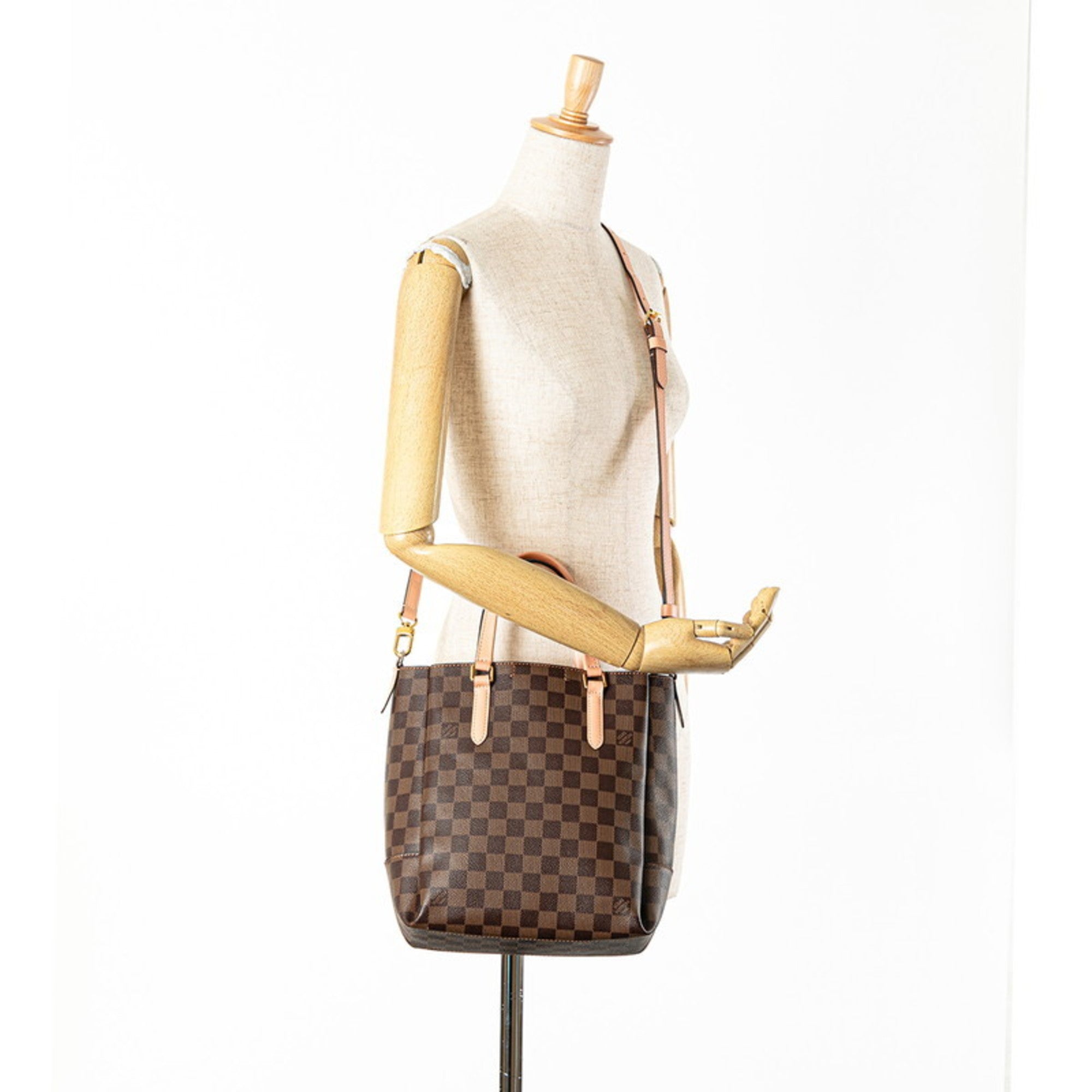 Louis Vuitton Brown Damier Canvas Pink Pvc Leather Shoulder Bag Tote Bag