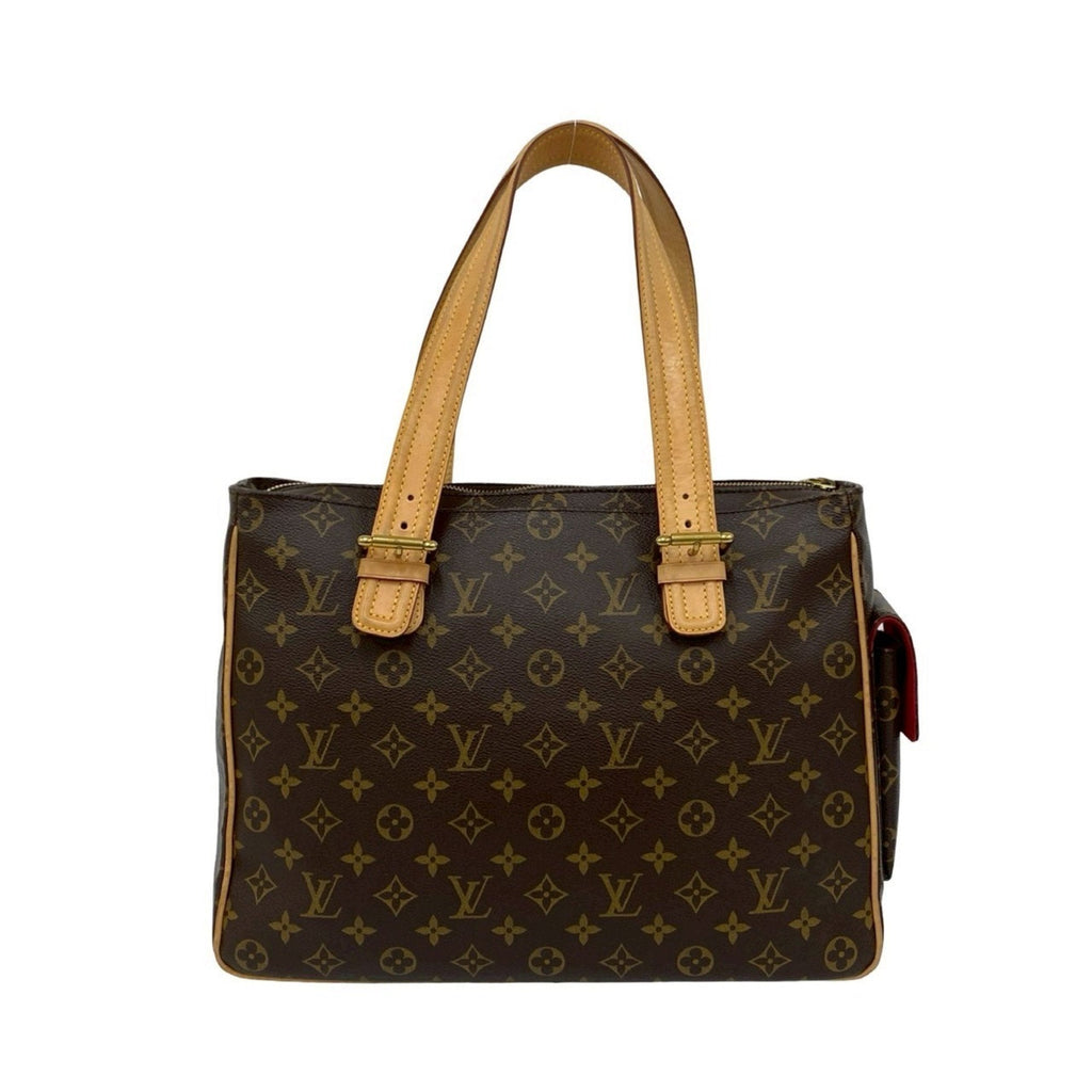 Louis Vuitton Brown Leather Pvc Handbag Tote Bag