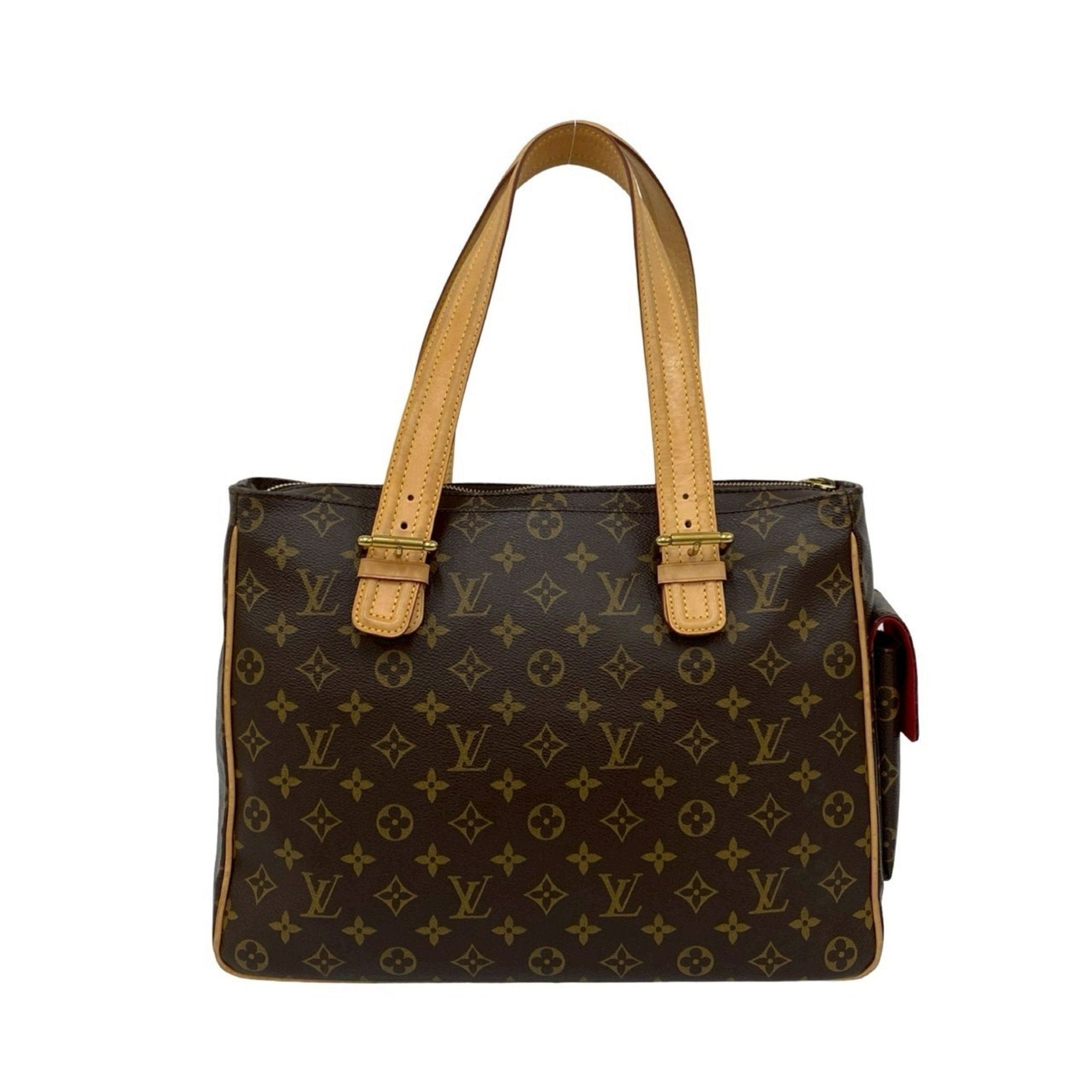 Louis Vuitton Brown Leather Pvc Handbag Tote Bag