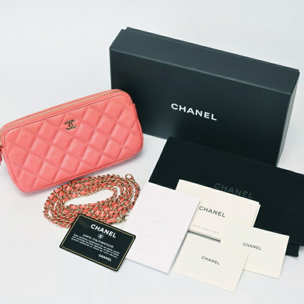 Chanel Pink Grained Calfskin Shoulder Bag