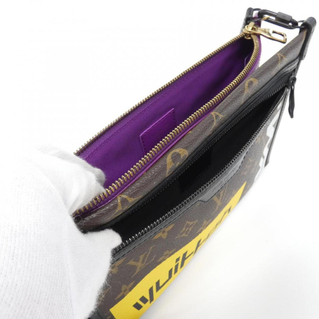 Louis Vuitton Marron Purple Coated Canvas Denim Shoulder Bag