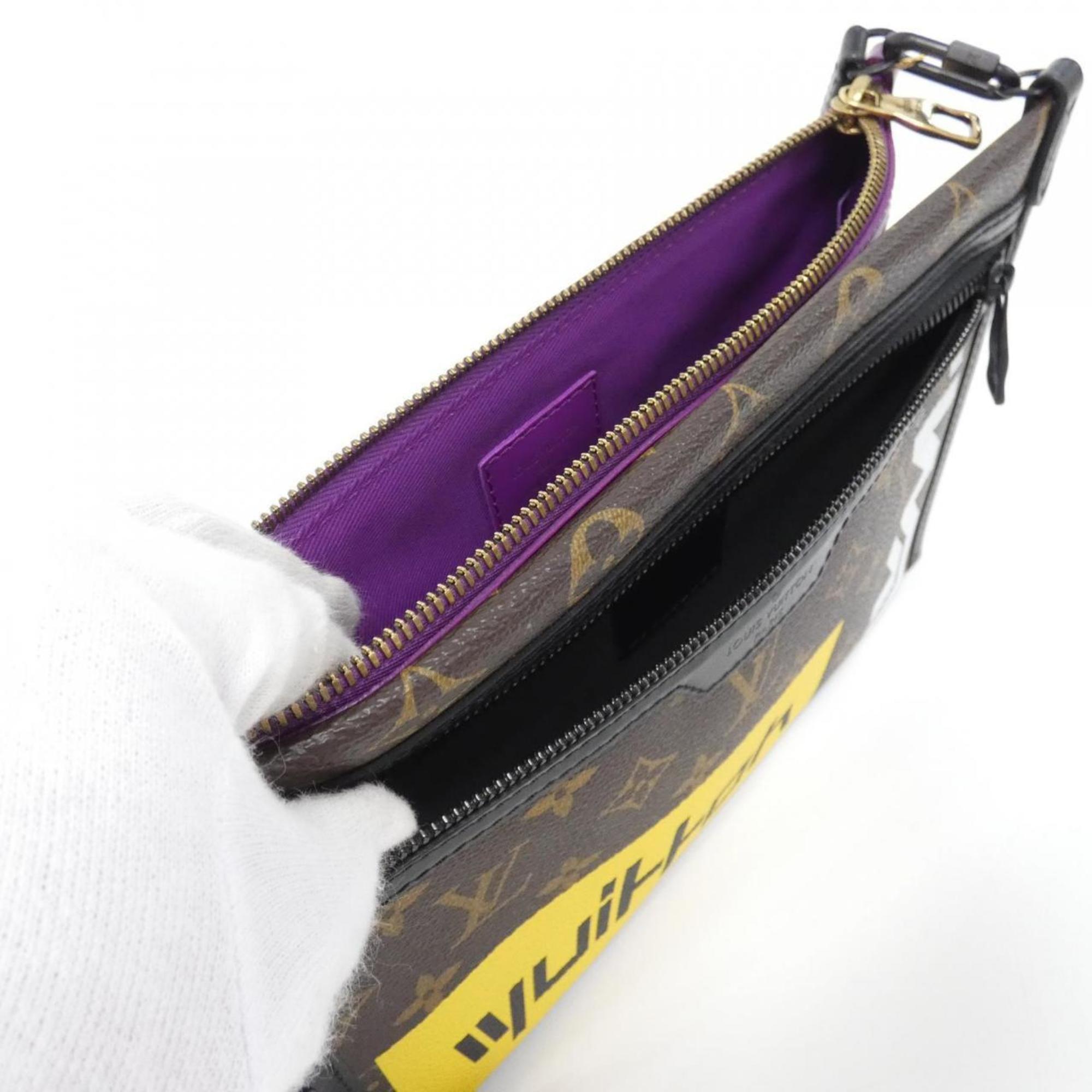 Louis Vuitton Marron Purple Coated Canvas Denim Shoulder Bag