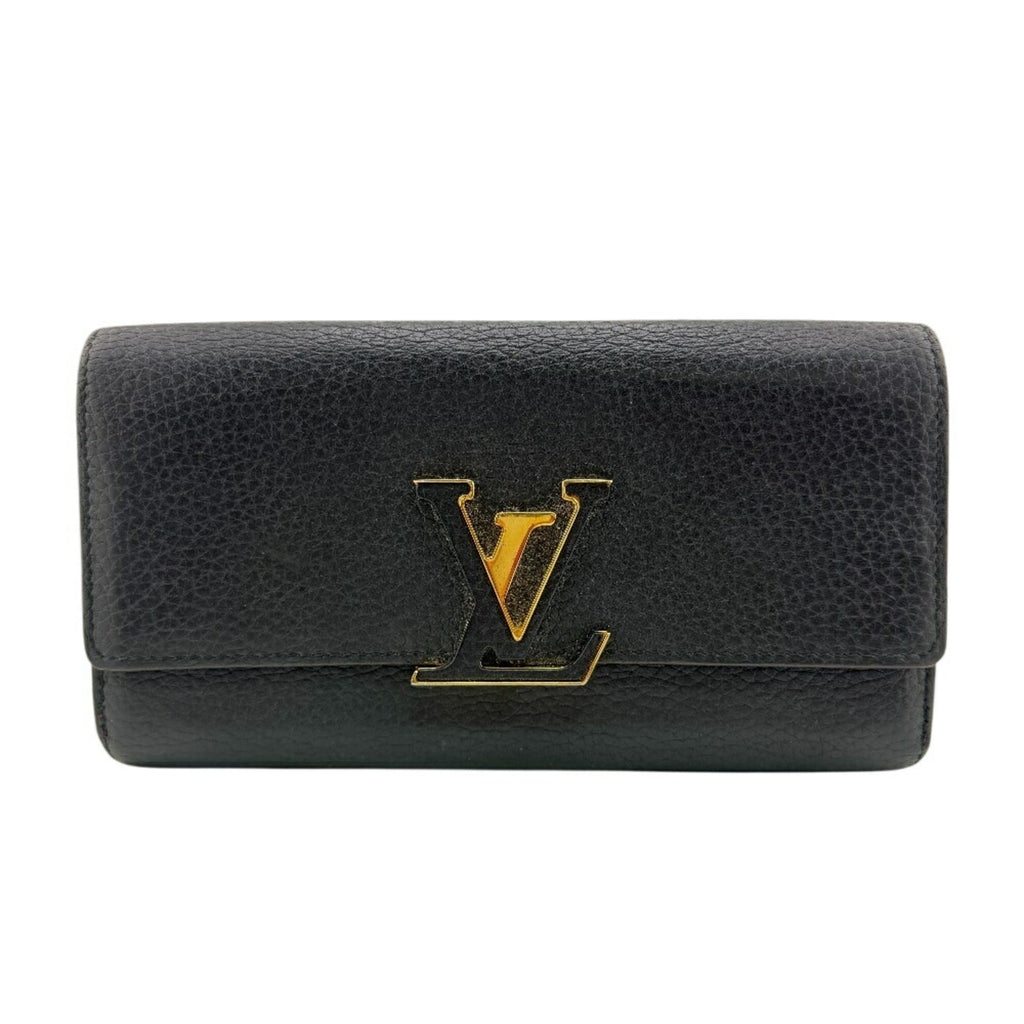 Louis Vuitton Taurillon Black Leather Long Wallet