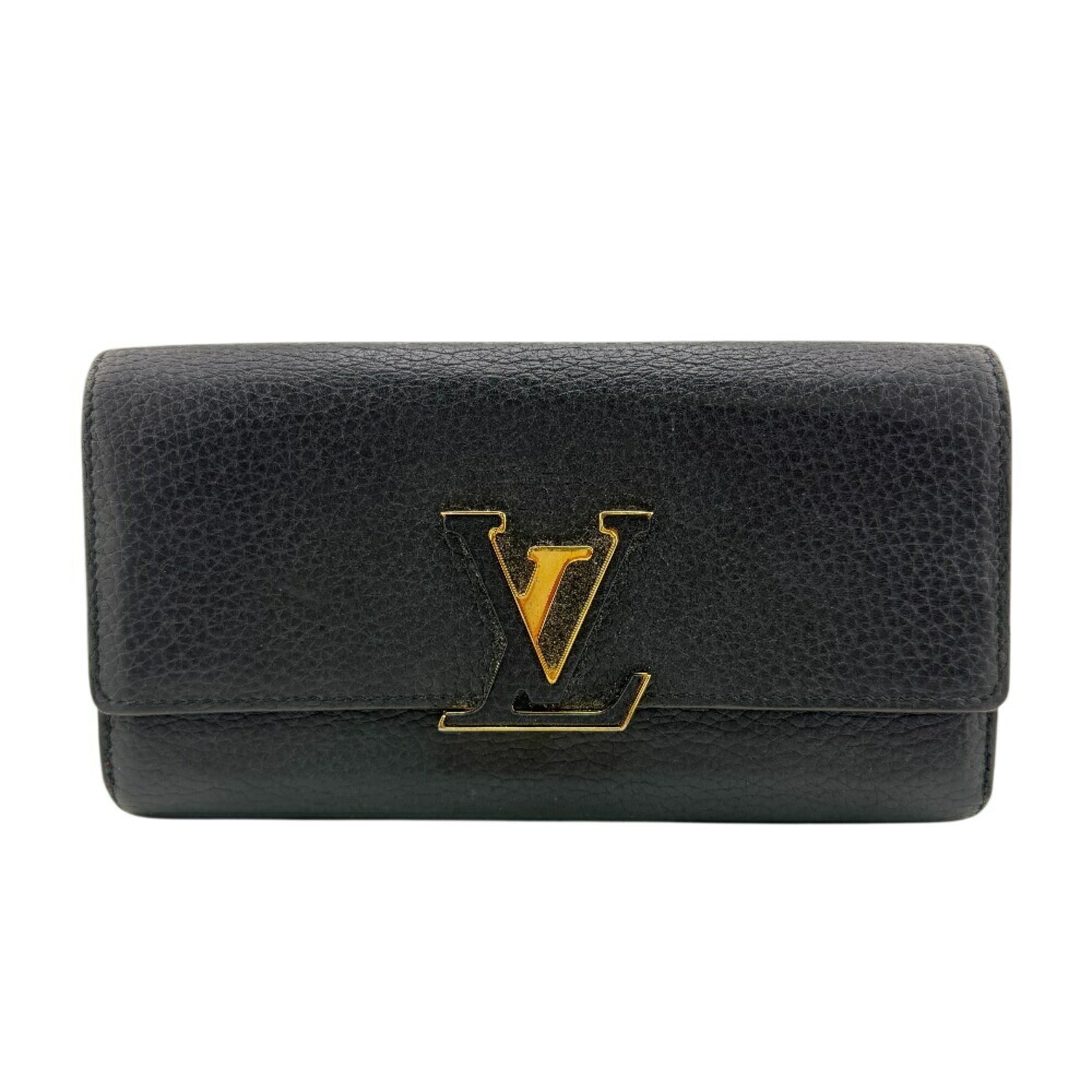 Louis Vuitton Taurillon Black Leather Long Wallet