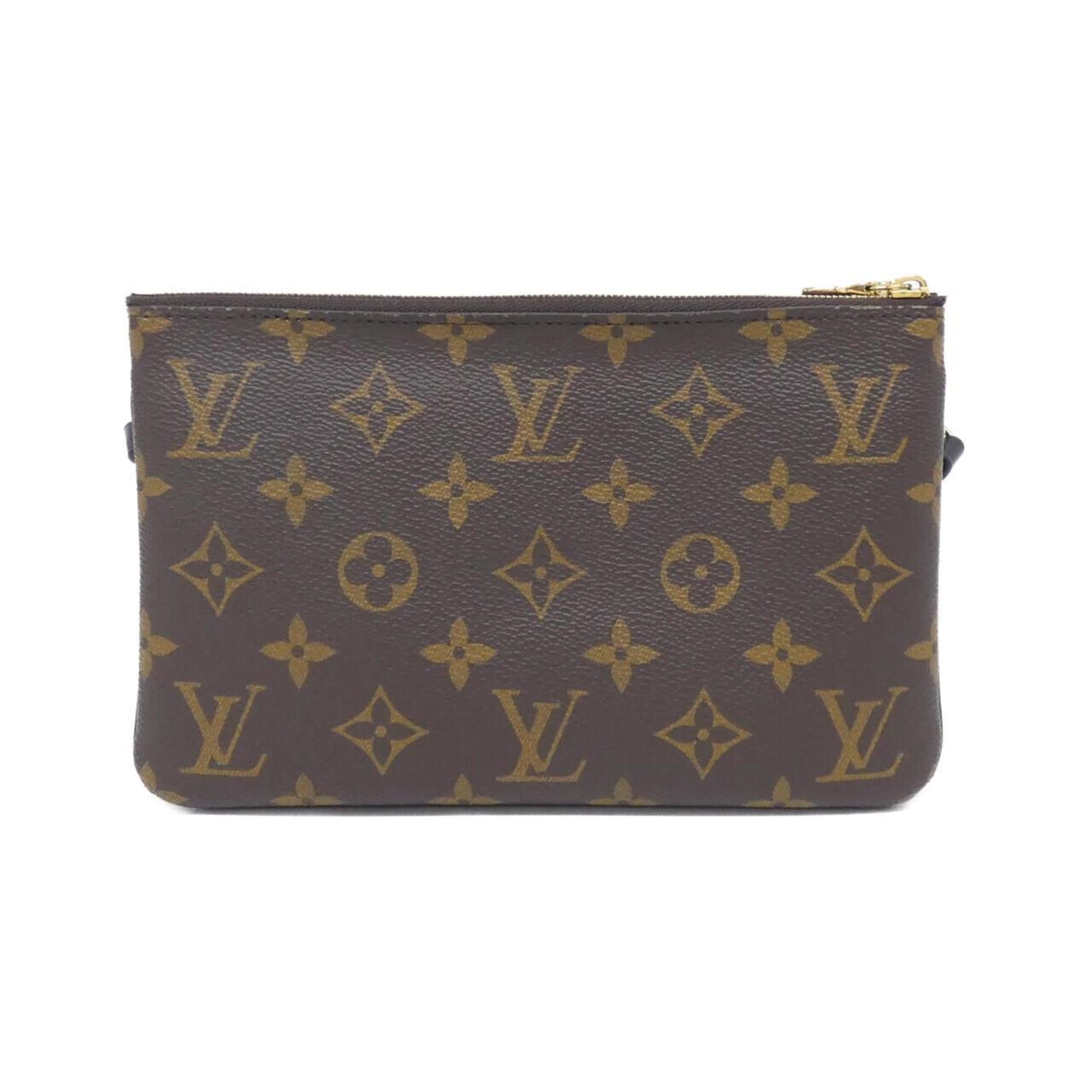 Louis Vuitton Marron Coated Canvas Pochette Shoulder Bag