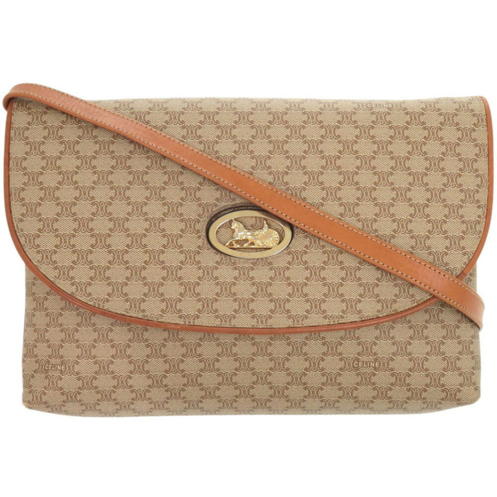 Celine Beige Pvc Leather Shoulder Bag