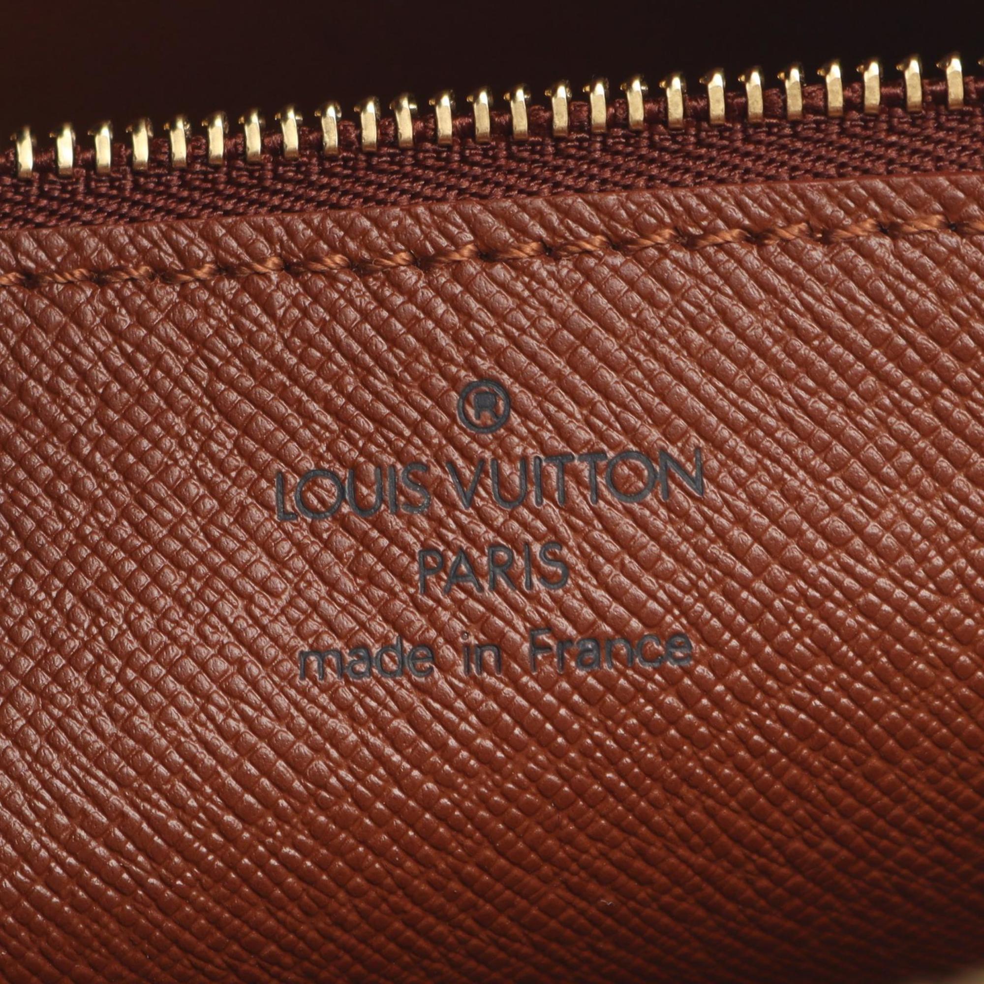 Louis Vuitton Brown Coated Canvas Leather Handbag Shoulder Bag