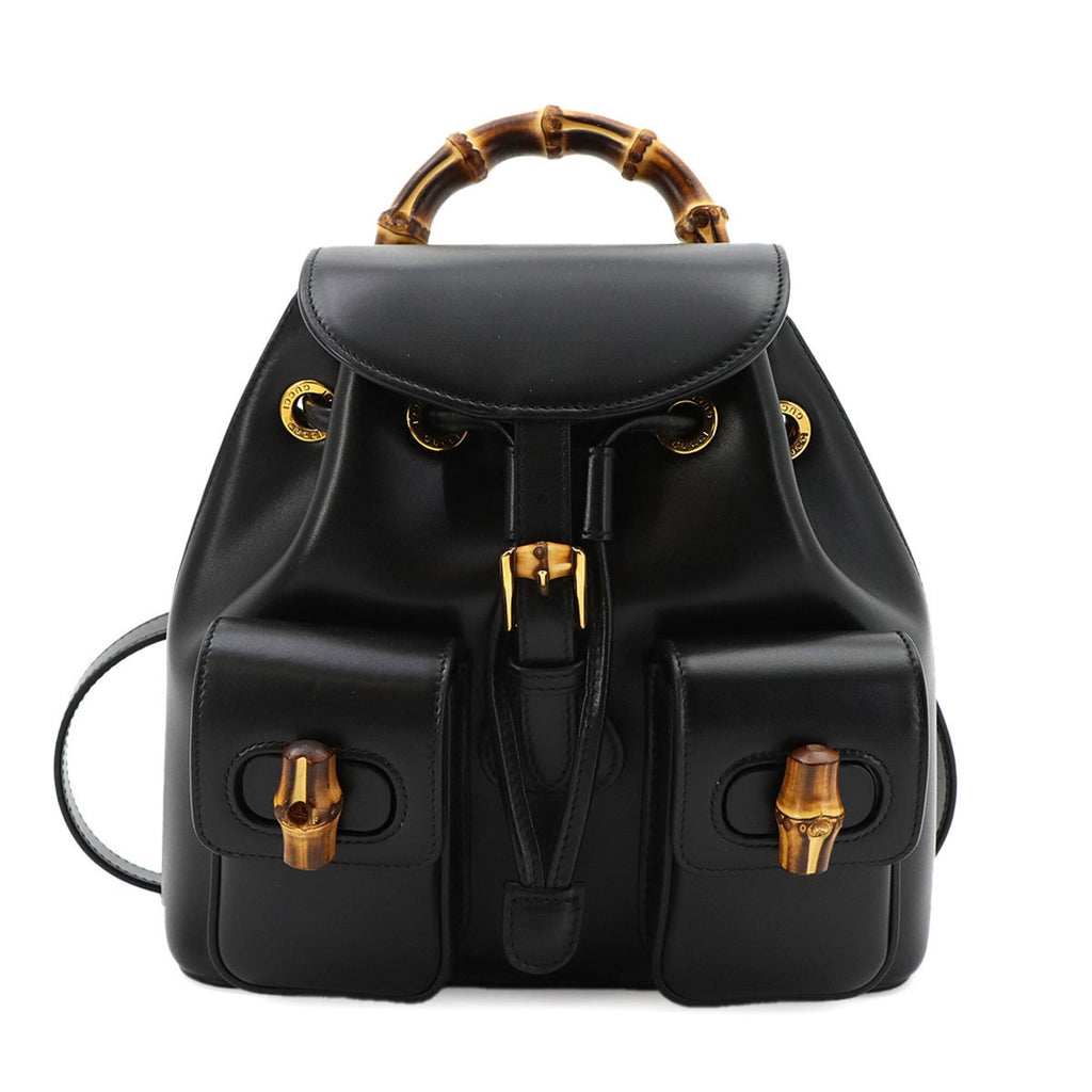 Gucci Black Leather Backpack (Pre-Owned)
