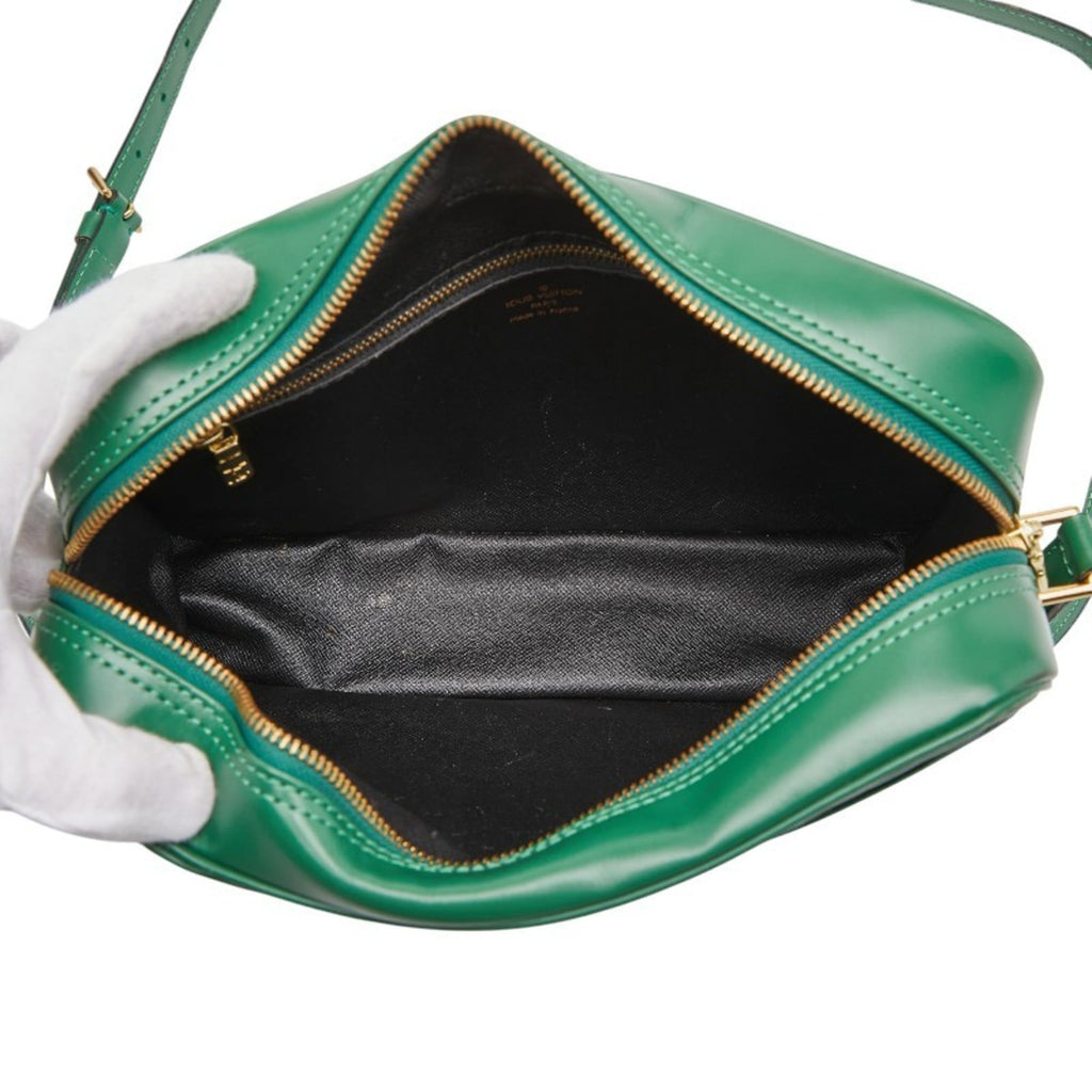 Louis Vuitton Borneo Green Leather Shoulder Bag