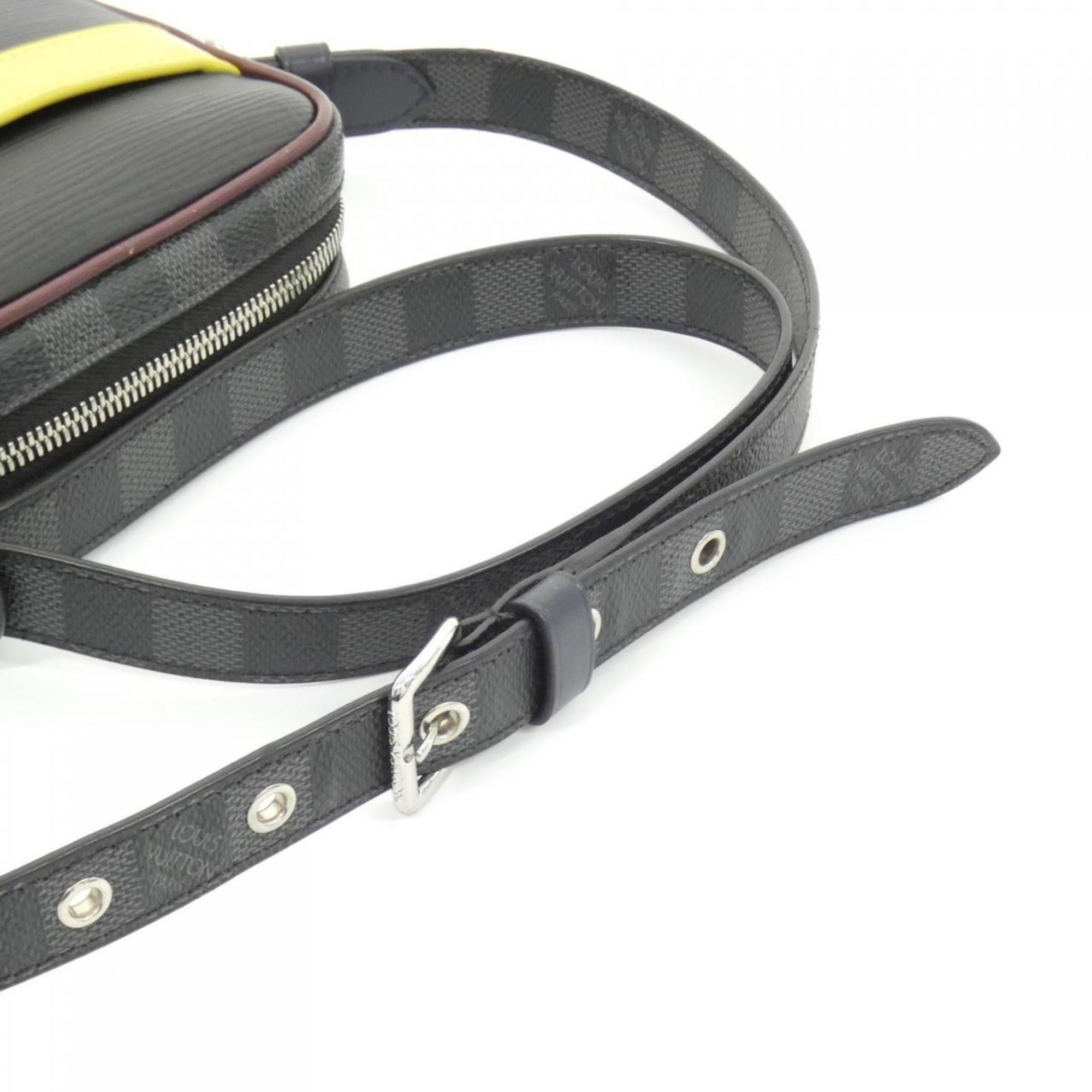 Louis Vuitton Graphite Coated Canvas Leather Shoulder Bag