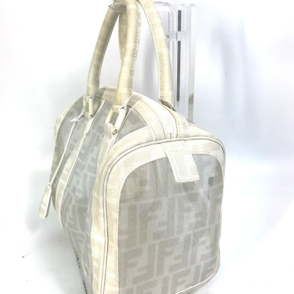 Fendi White Leather Boston Bag