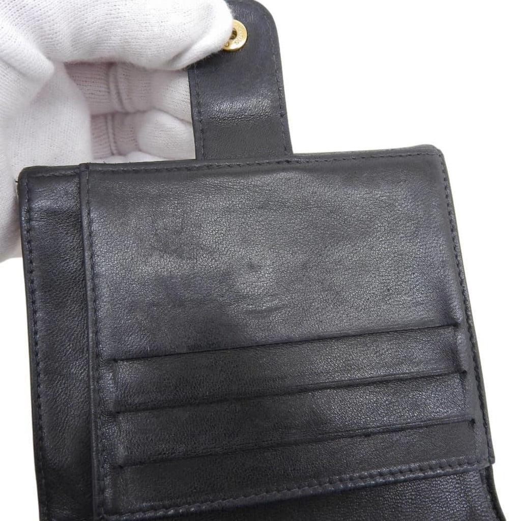 Chanel Black Grained Calfskin Wallet (Bi-Fold)