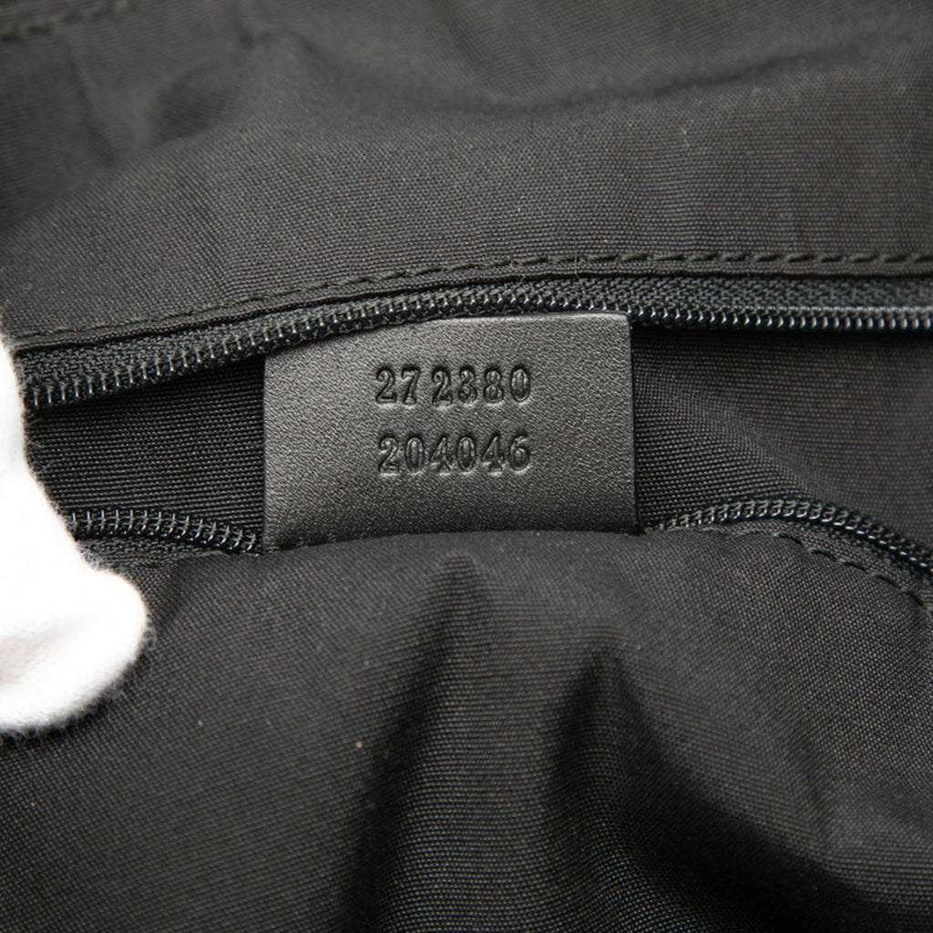 Gucci Black Canvas Leather Shoulder Bag (Pre-Owned)