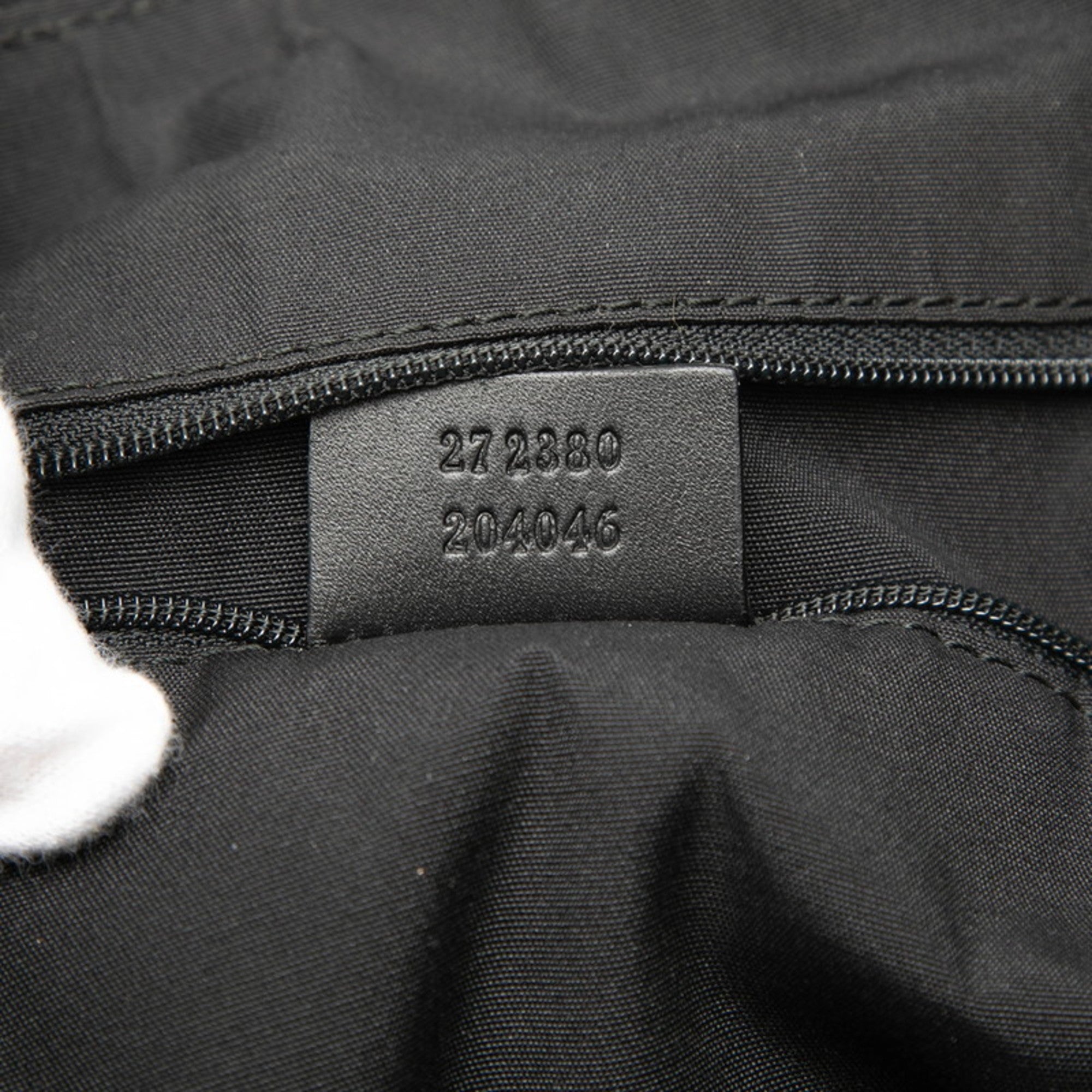 Gucci Black Canvas Leather Shoulder Bag (Pre-Owned)