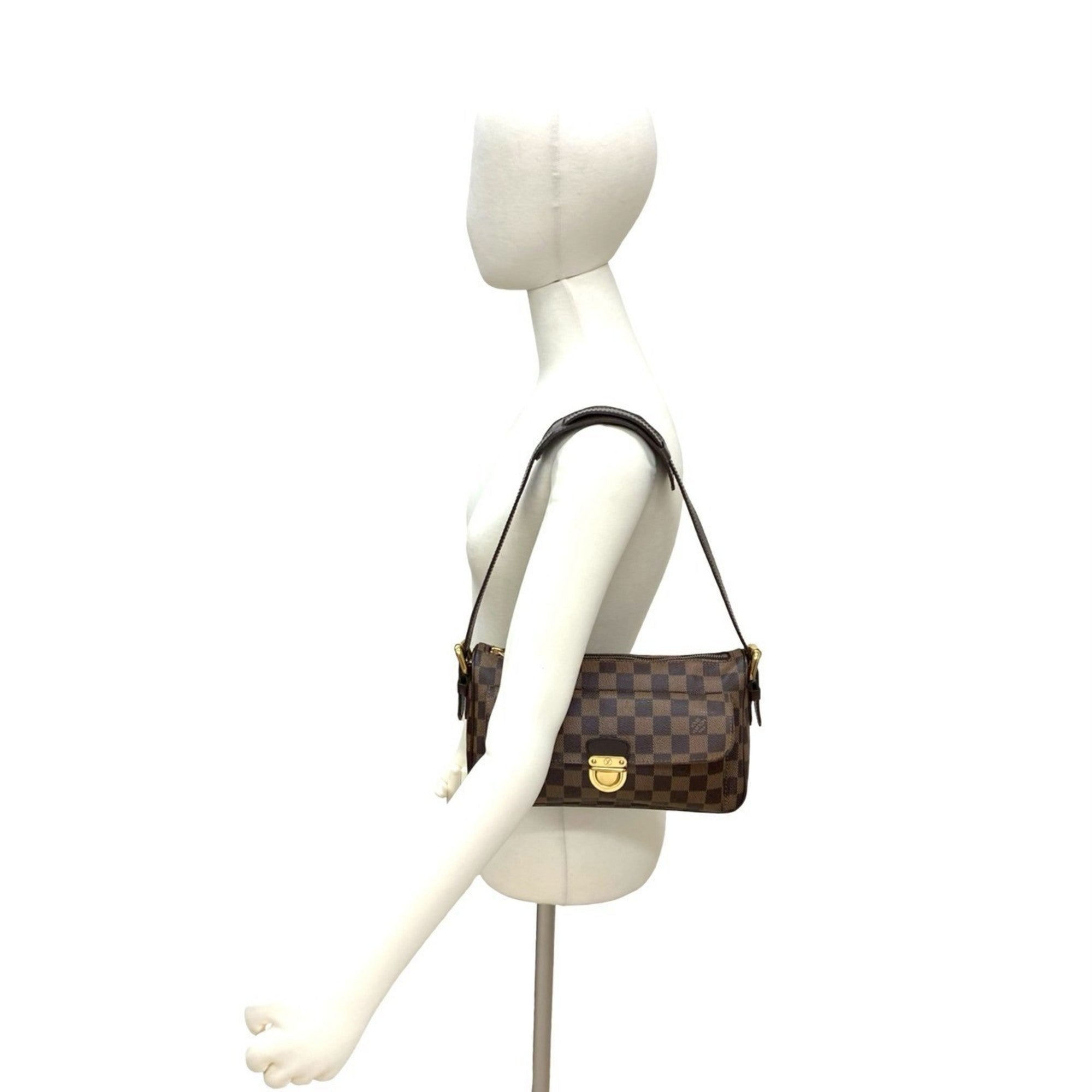 Louis Vuitton Brown Leather Pvc Shoulder Bag Tote Bag