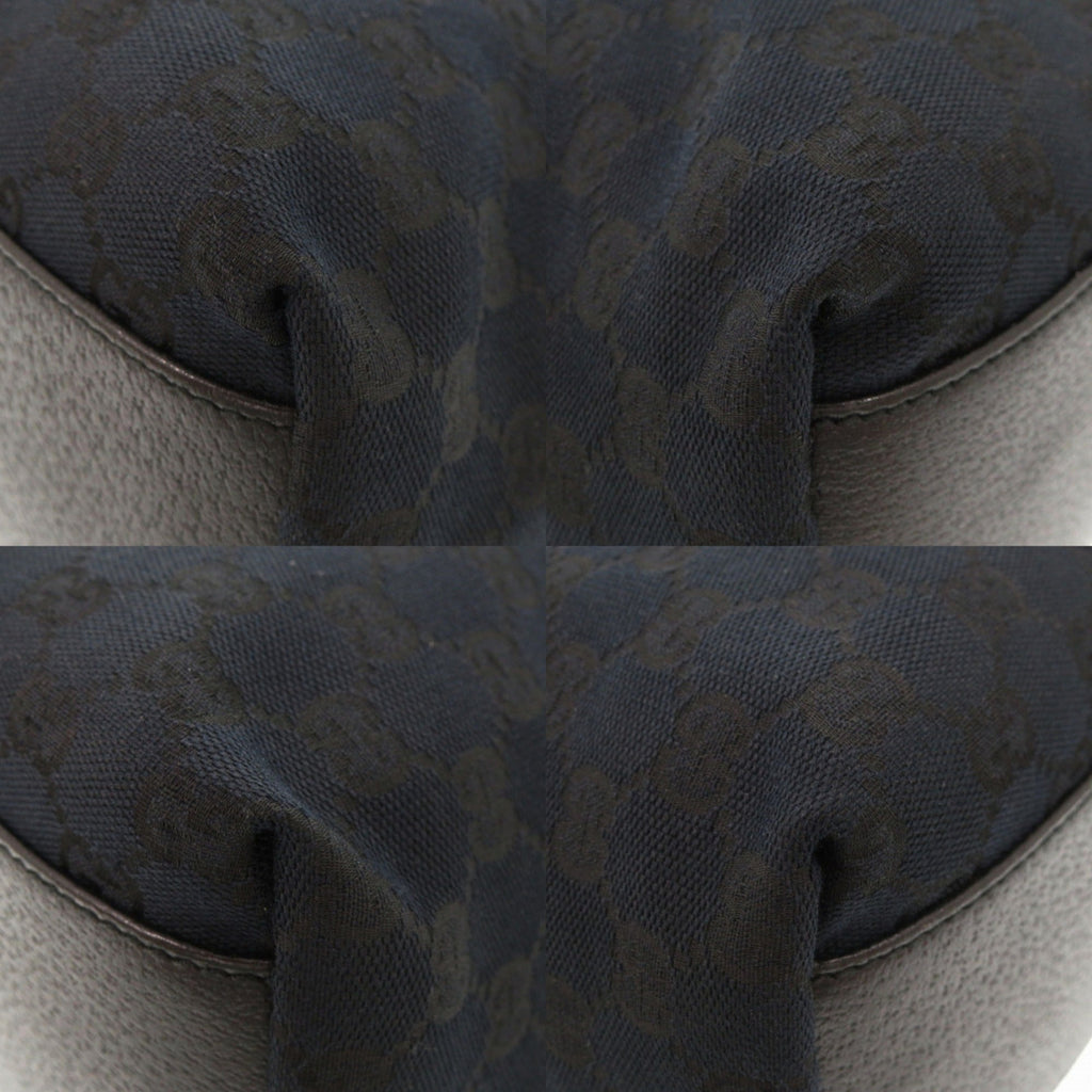 Gucci Black Gg Canvas Leather Tote Bag (Pre-Owned)