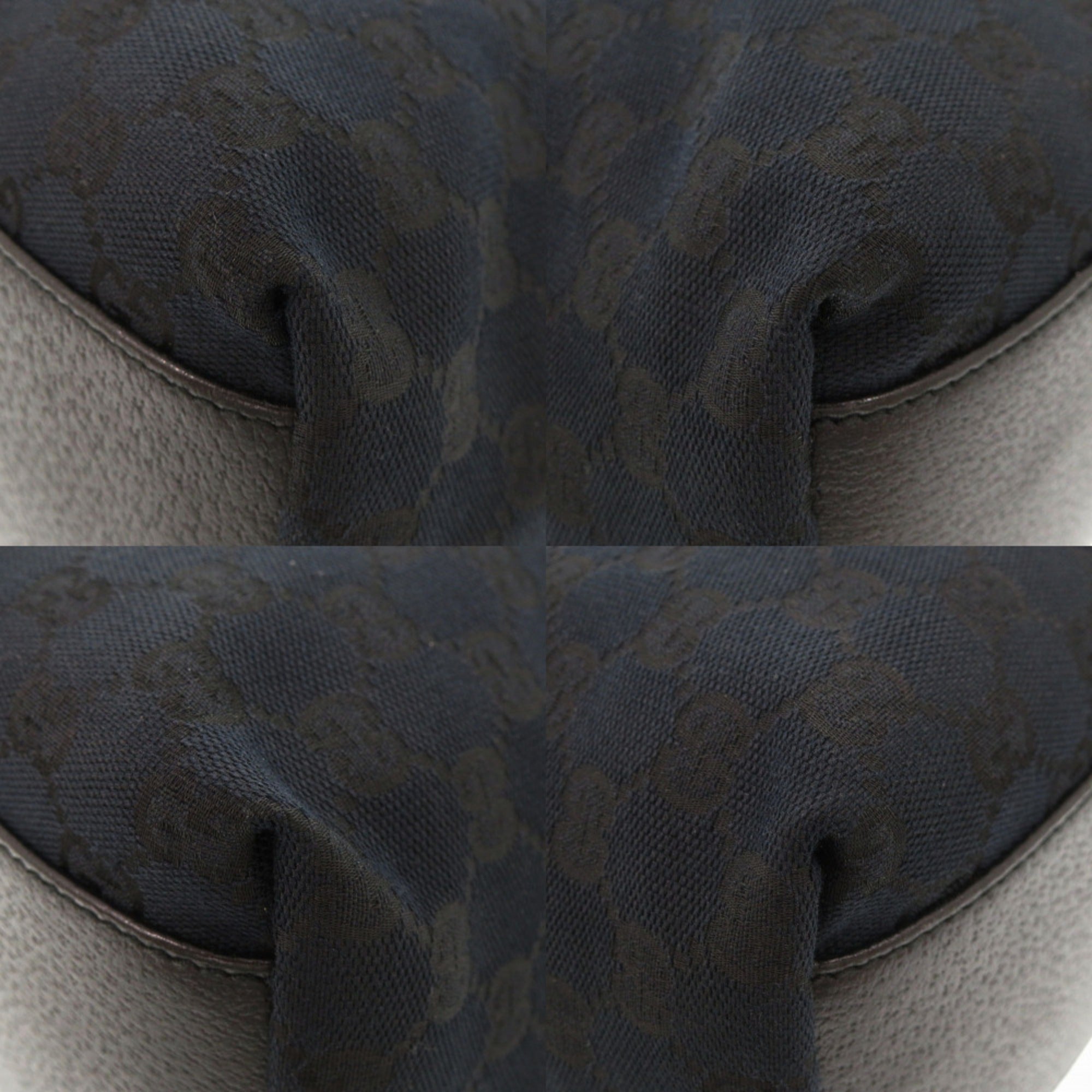 Gucci Black Gg Canvas Leather Tote Bag (Pre-Owned)