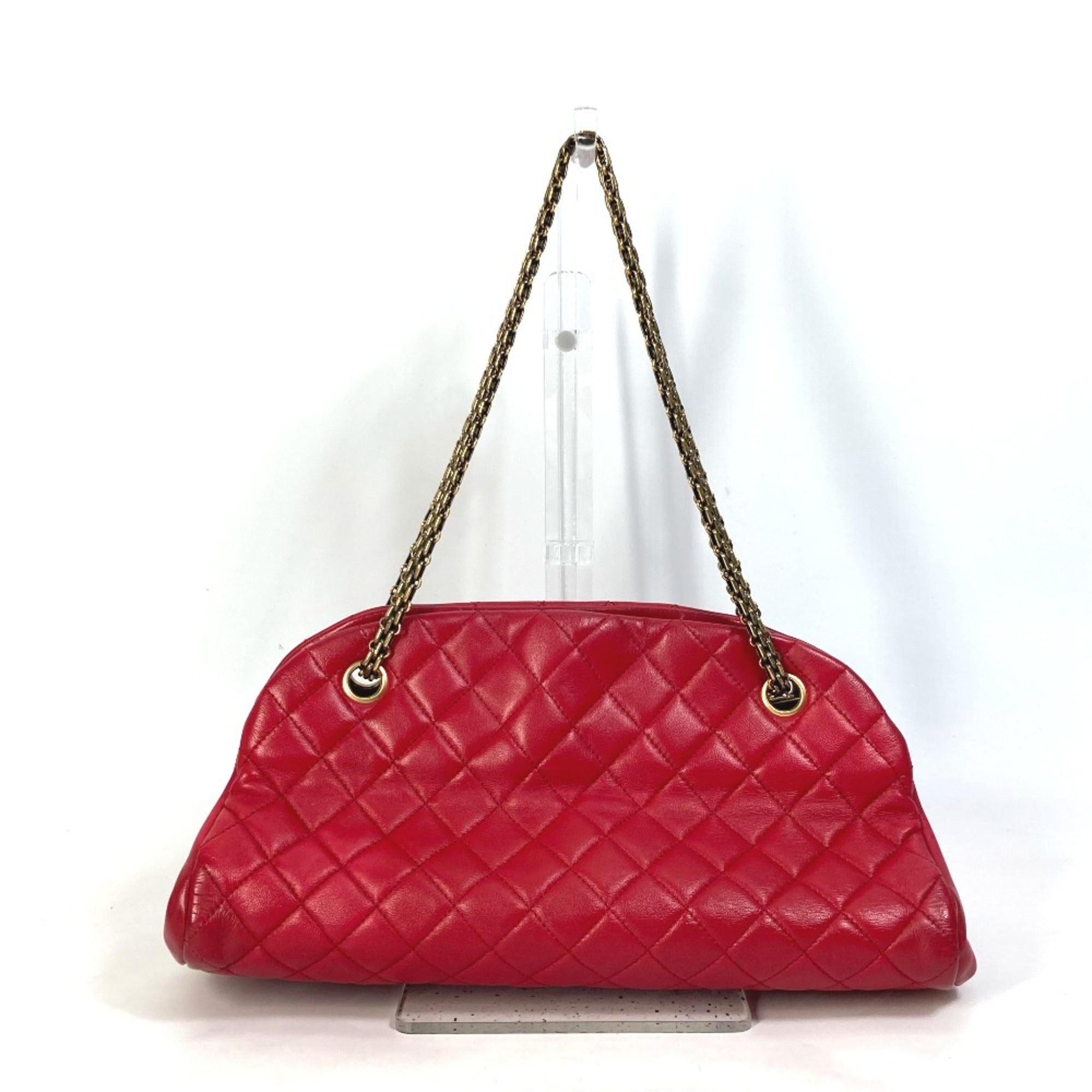 Chanel Red Leather Shoulder Bag