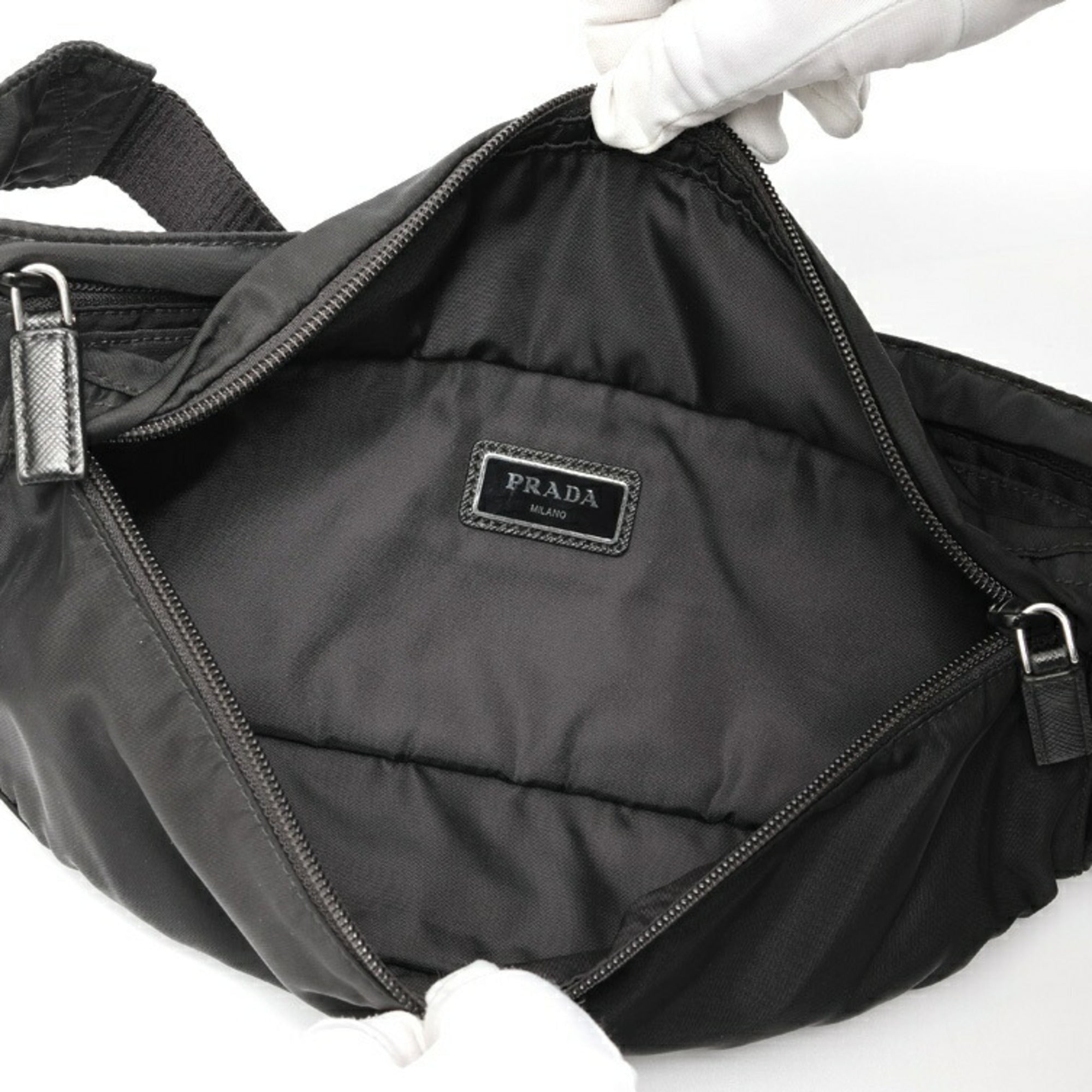 Prada Black Fabric Fanny Pack