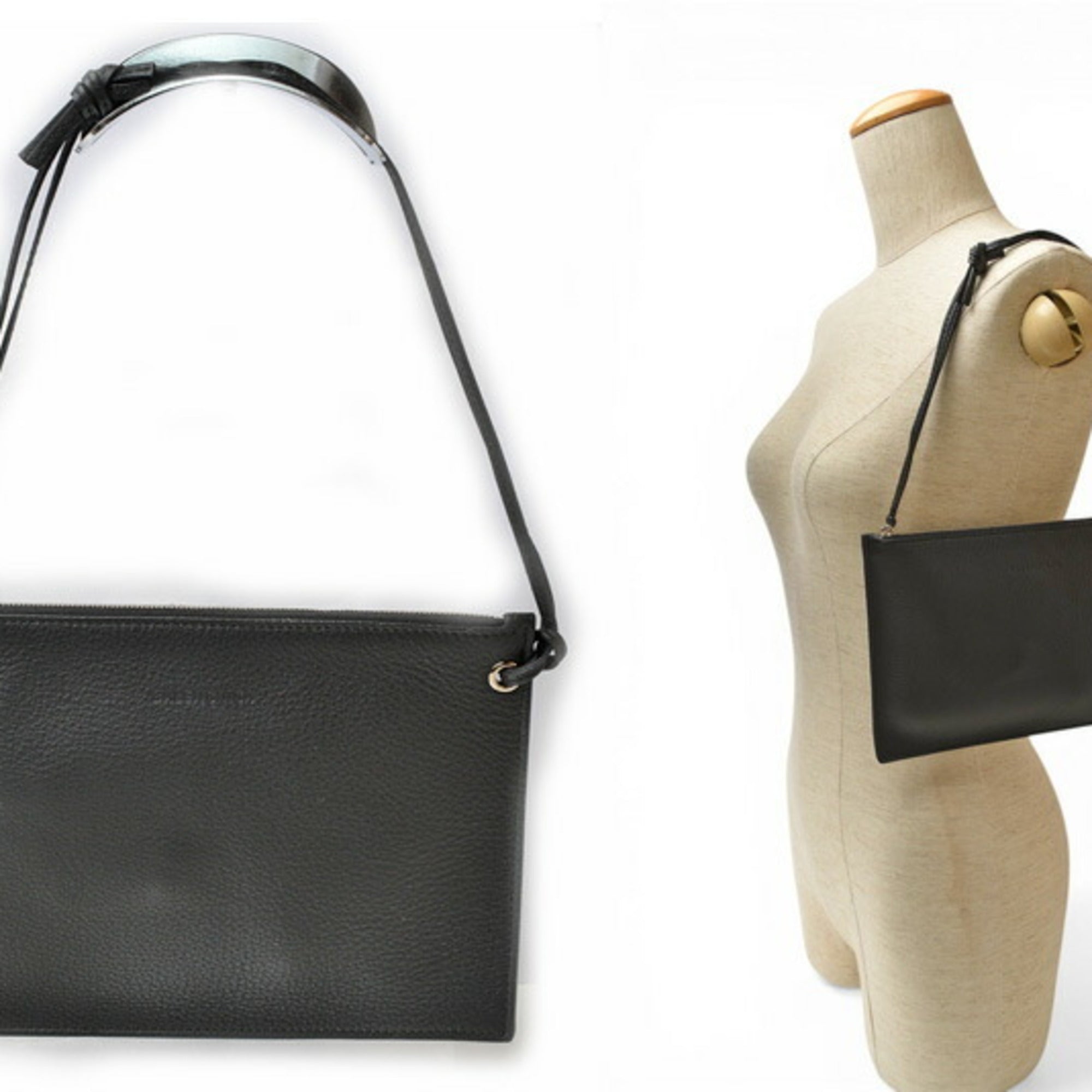 Balenciaga Black Leather Pouch