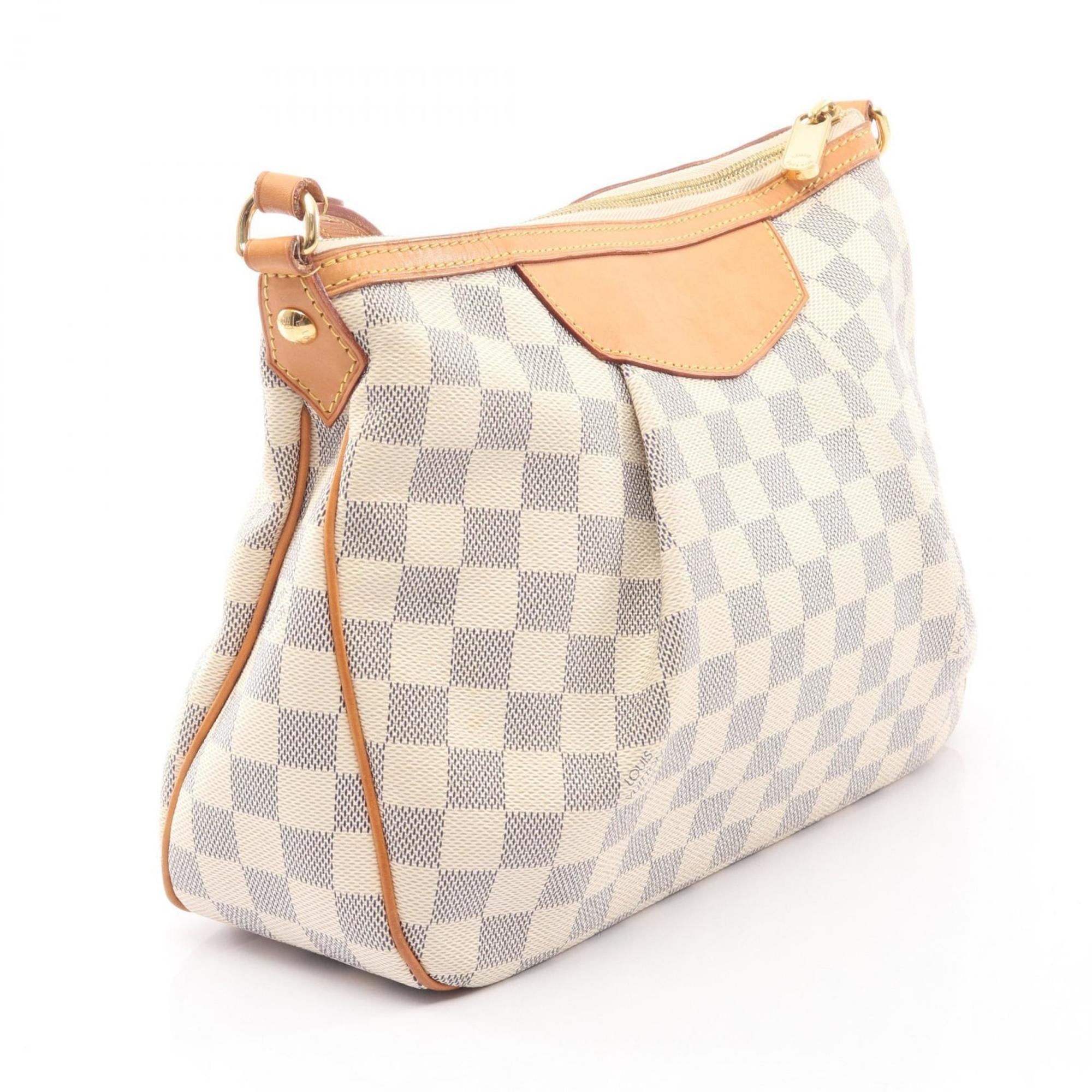 Louis Vuitton Damier Azur White Coated Canvas Leather Handbag Shoulder Bag