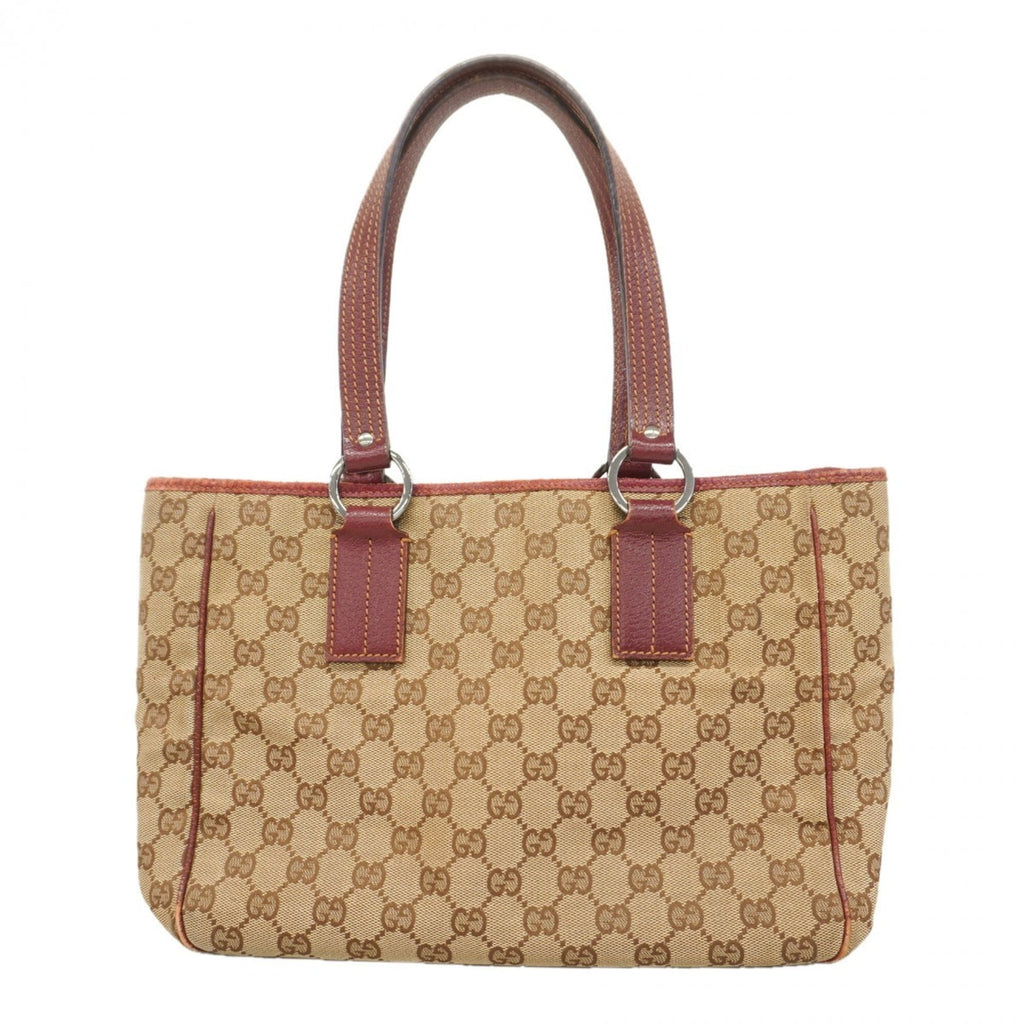Gucci Beige Brown Canvas Tote Bag (Pre-Owned)