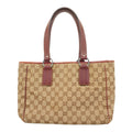 Gucci Beige Brown Canvas Tote Bag (Pre-Owned)