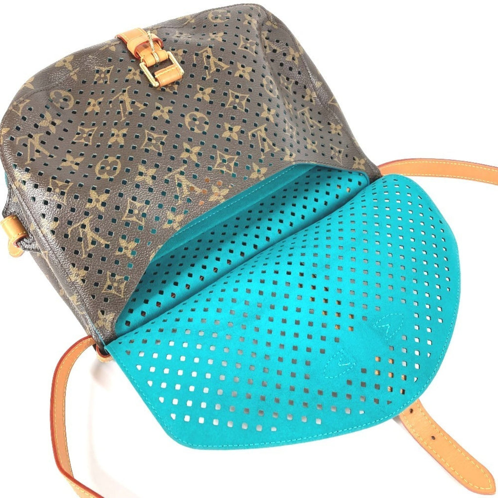 Louis Vuitton Blue Brown Monogram Monogram Perforated Shoulder Bag