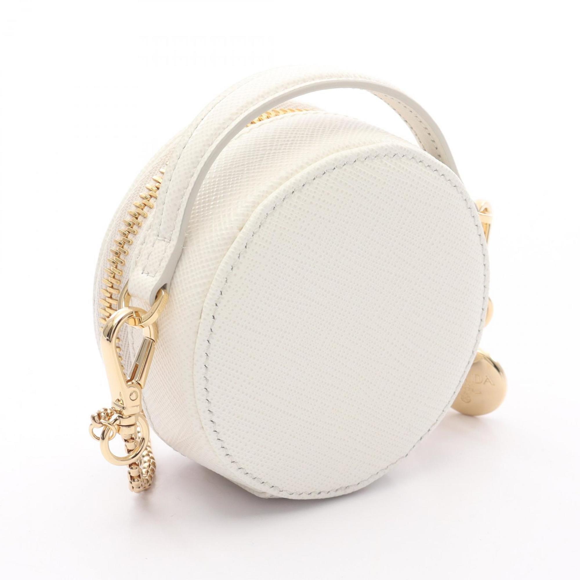Prada Saffiano White Saffiano Triangle Pouch Shoulder Bag