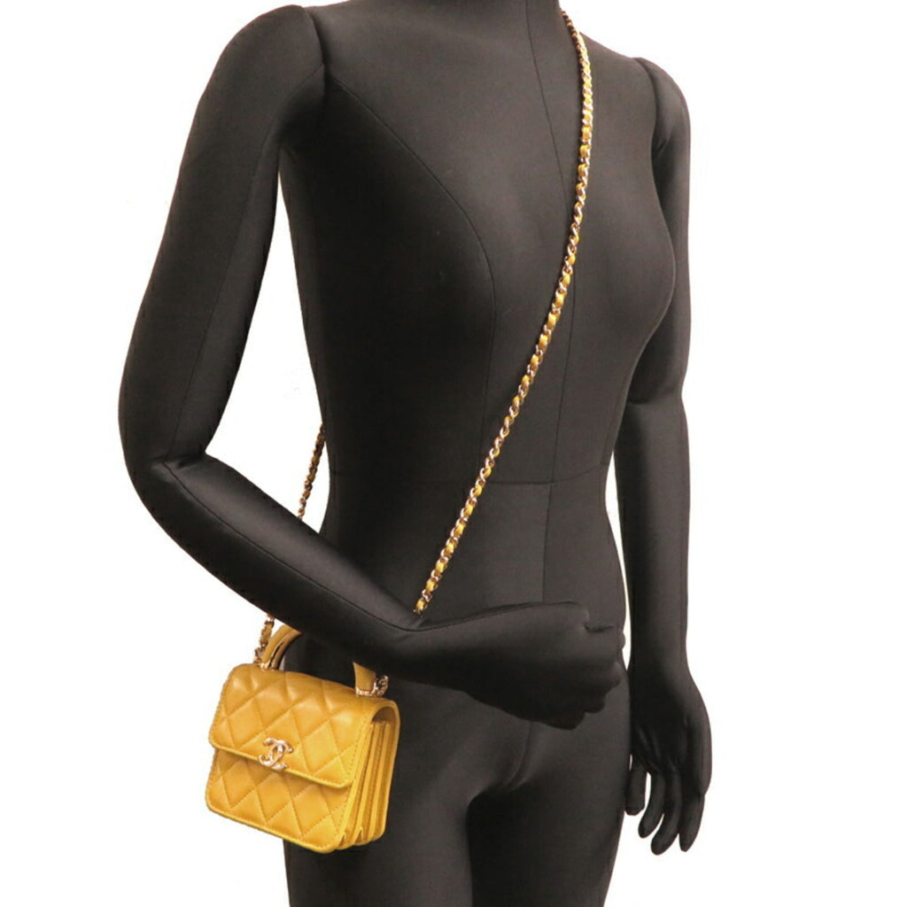 Chanel Yellow Leather Shoulder Bag