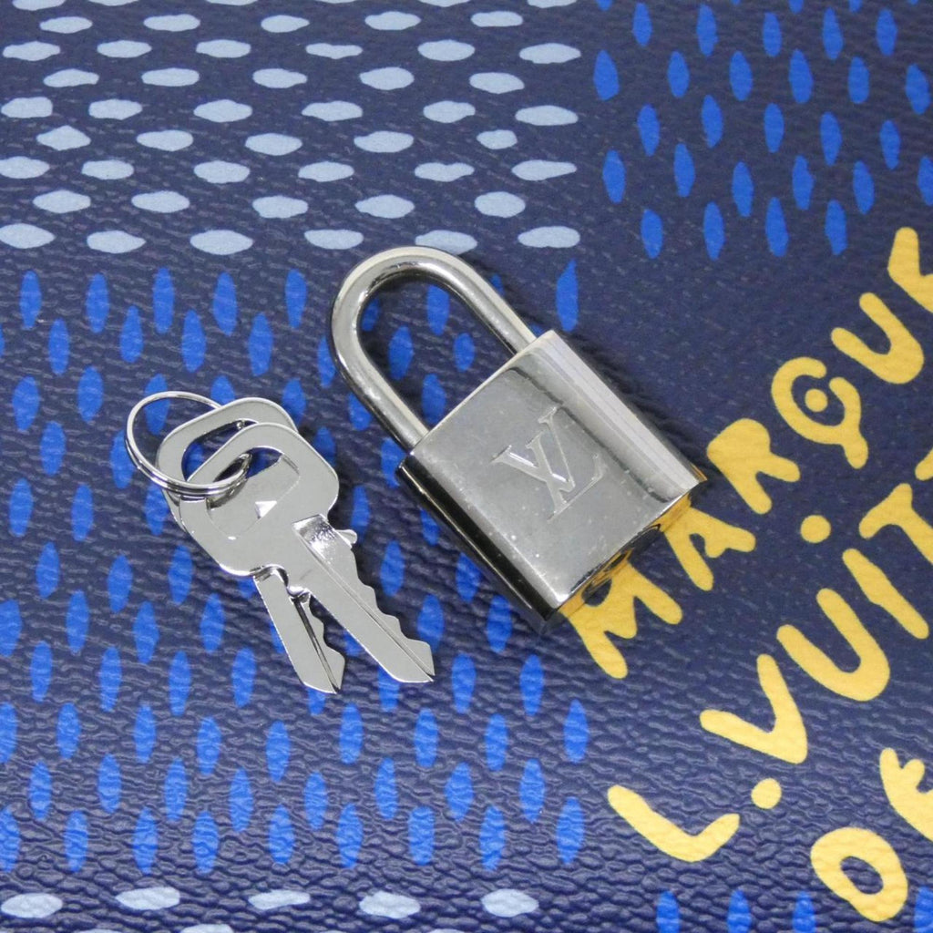 Louis Vuitton Blue Coated Canvas Boston Bag