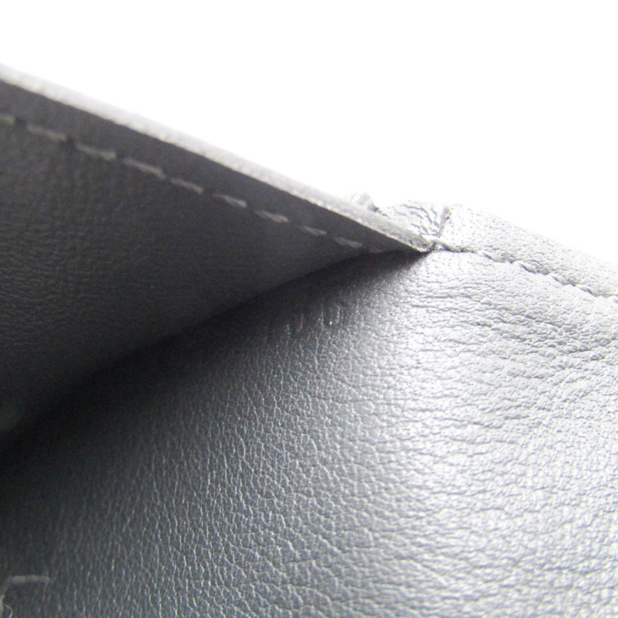 Louis Vuitton Taurillon Lv Charcoal Leather Long Wallet