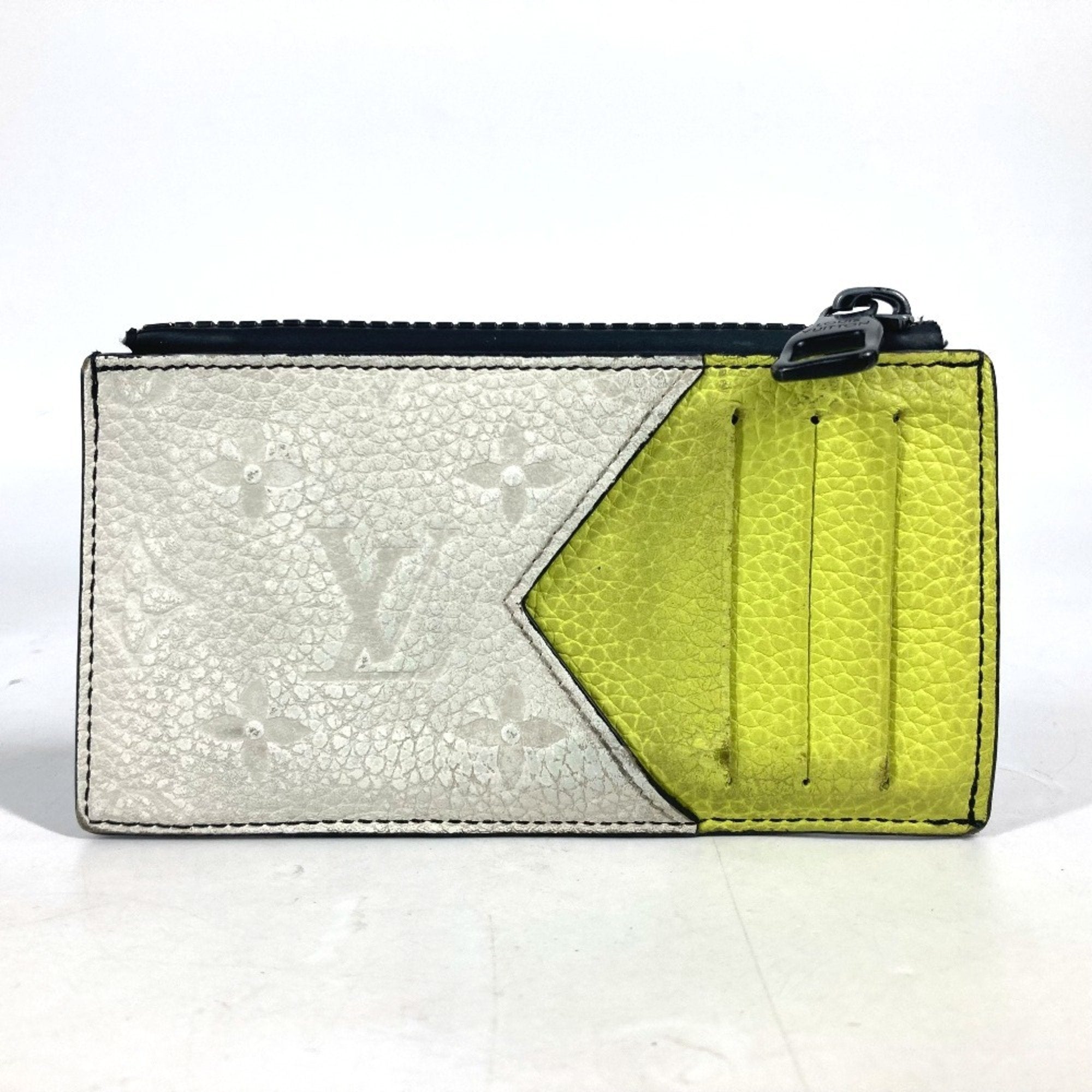 Louis Vuitton Blue Yellow Leather Coin Purse/Coin Case