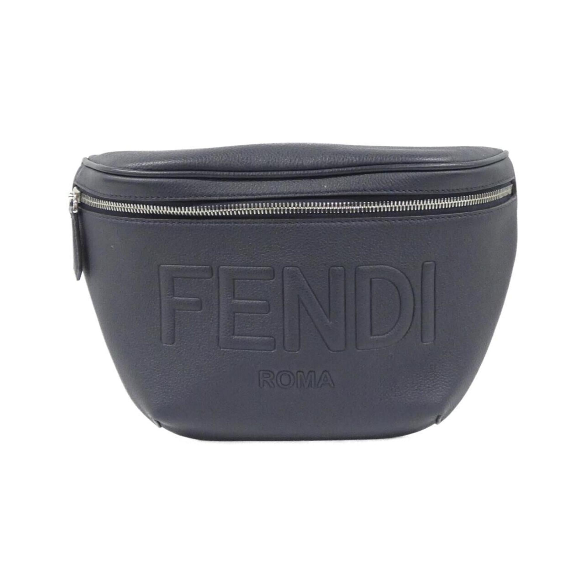 Fendi Dark Blue Leather Shoulder Bag