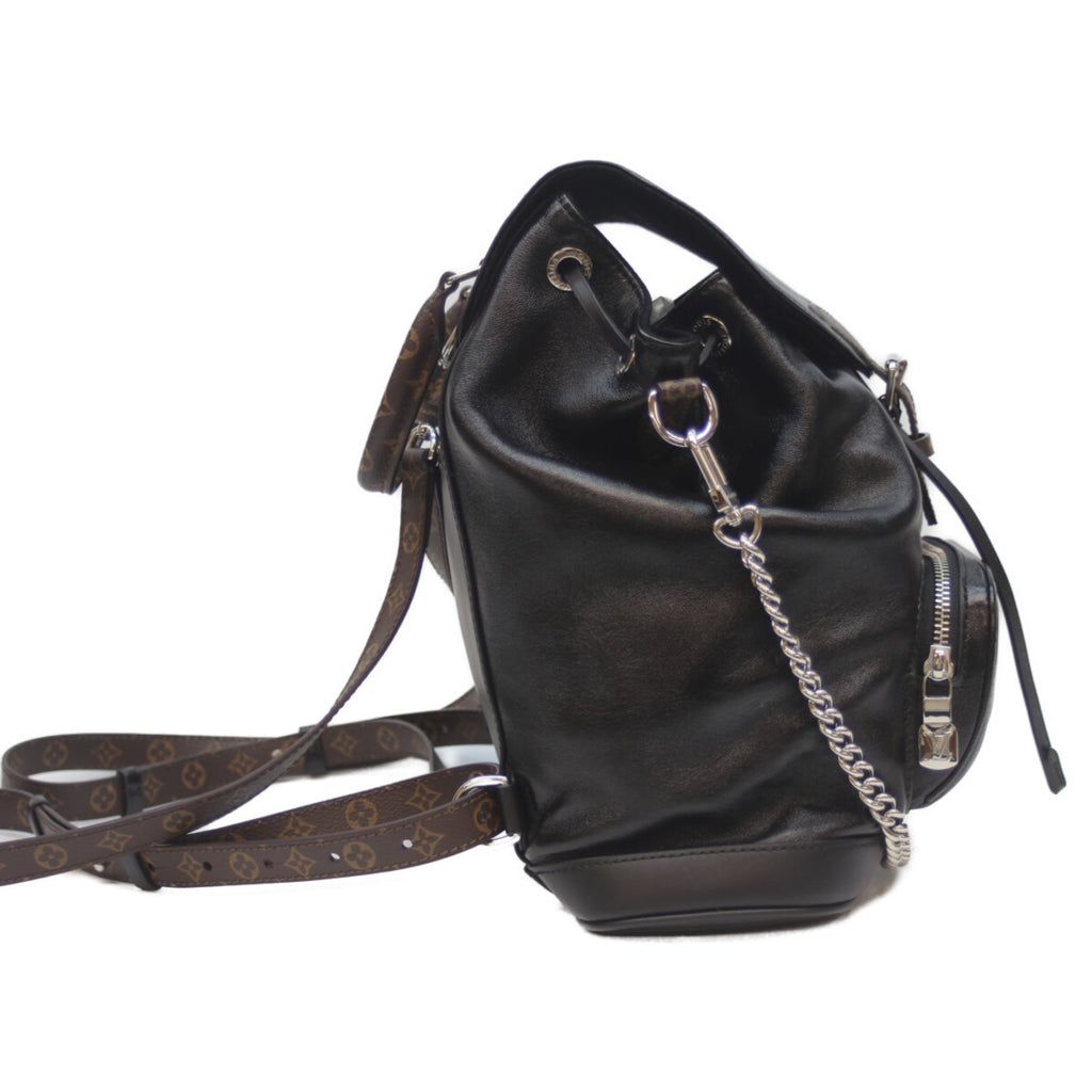 Louis Vuitton Black Brown Leather Backpack